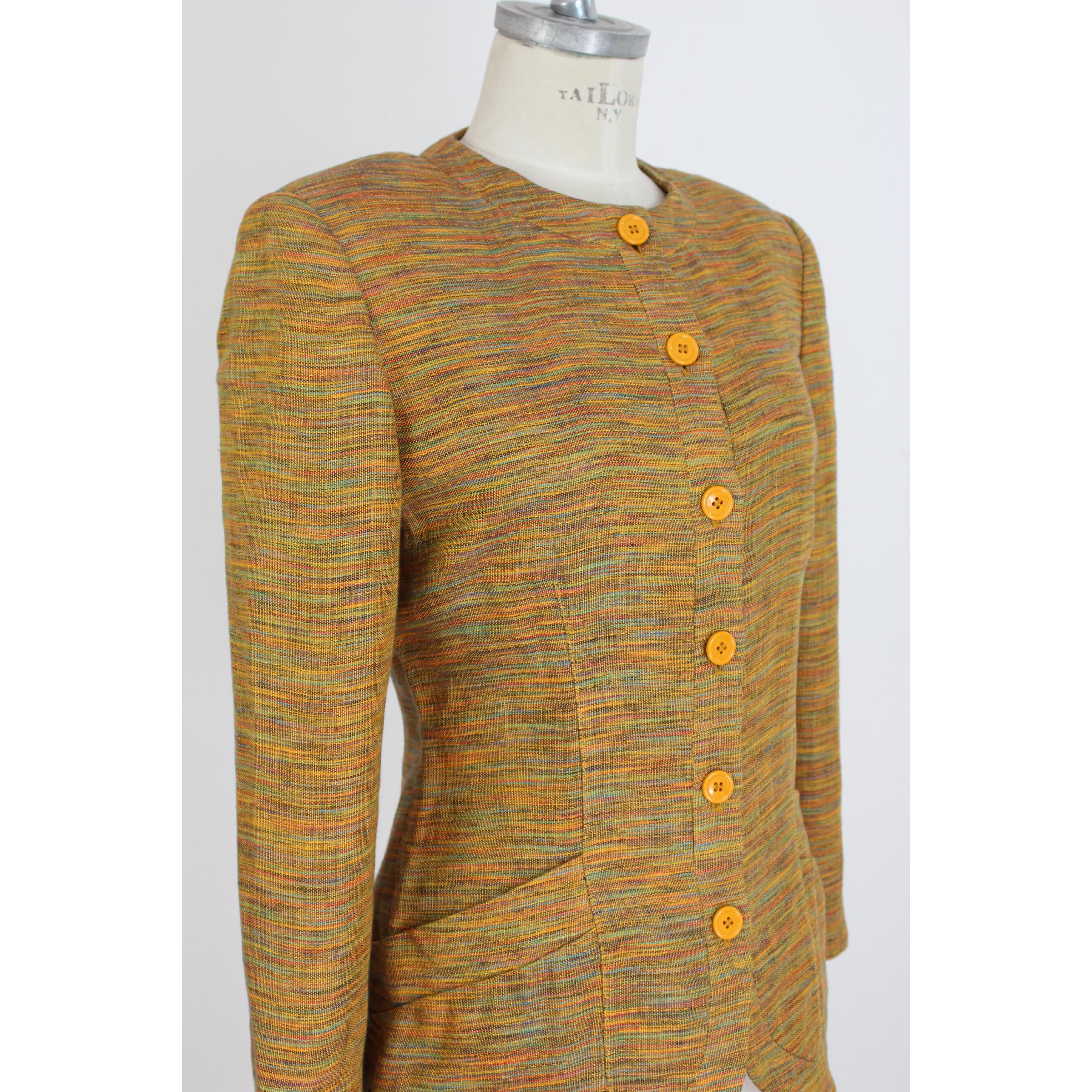 1990s Missoni Yellow Linen Classic Jacket Blazer  im Zustand „Hervorragend“ in Brindisi, Bt