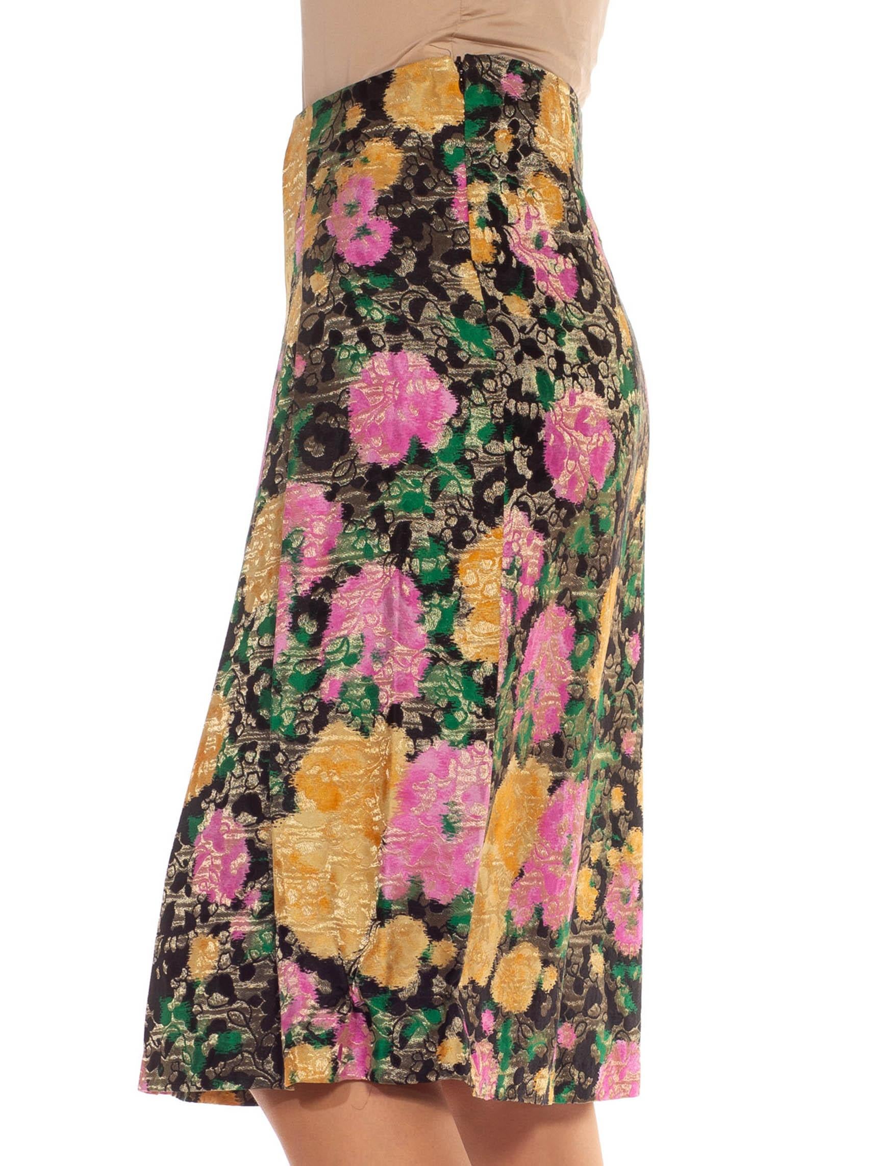 gold jacquard skirt