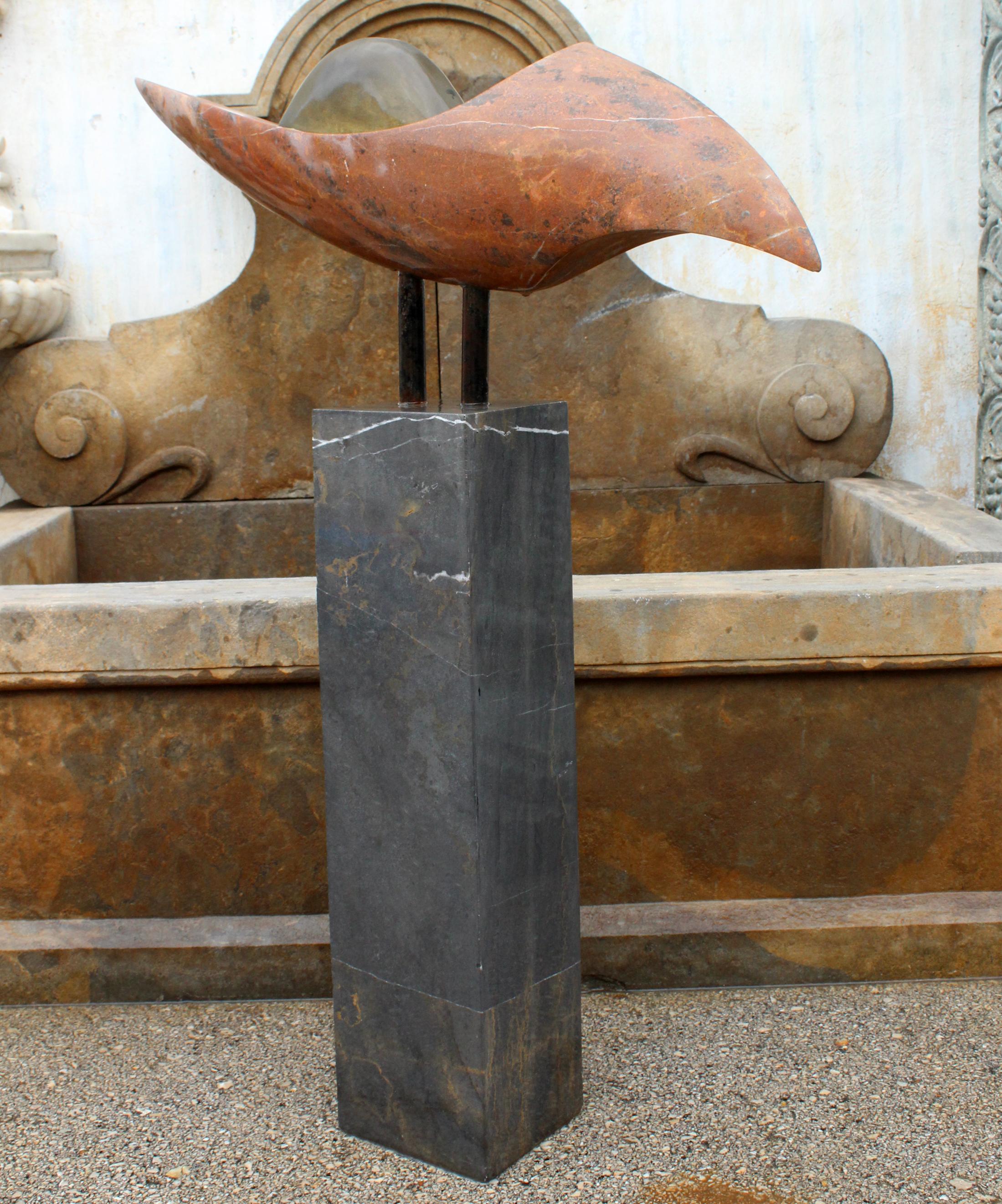 20th Century 1990s Modern Abstract Bronze and Different Marbles Sculpture For Sale