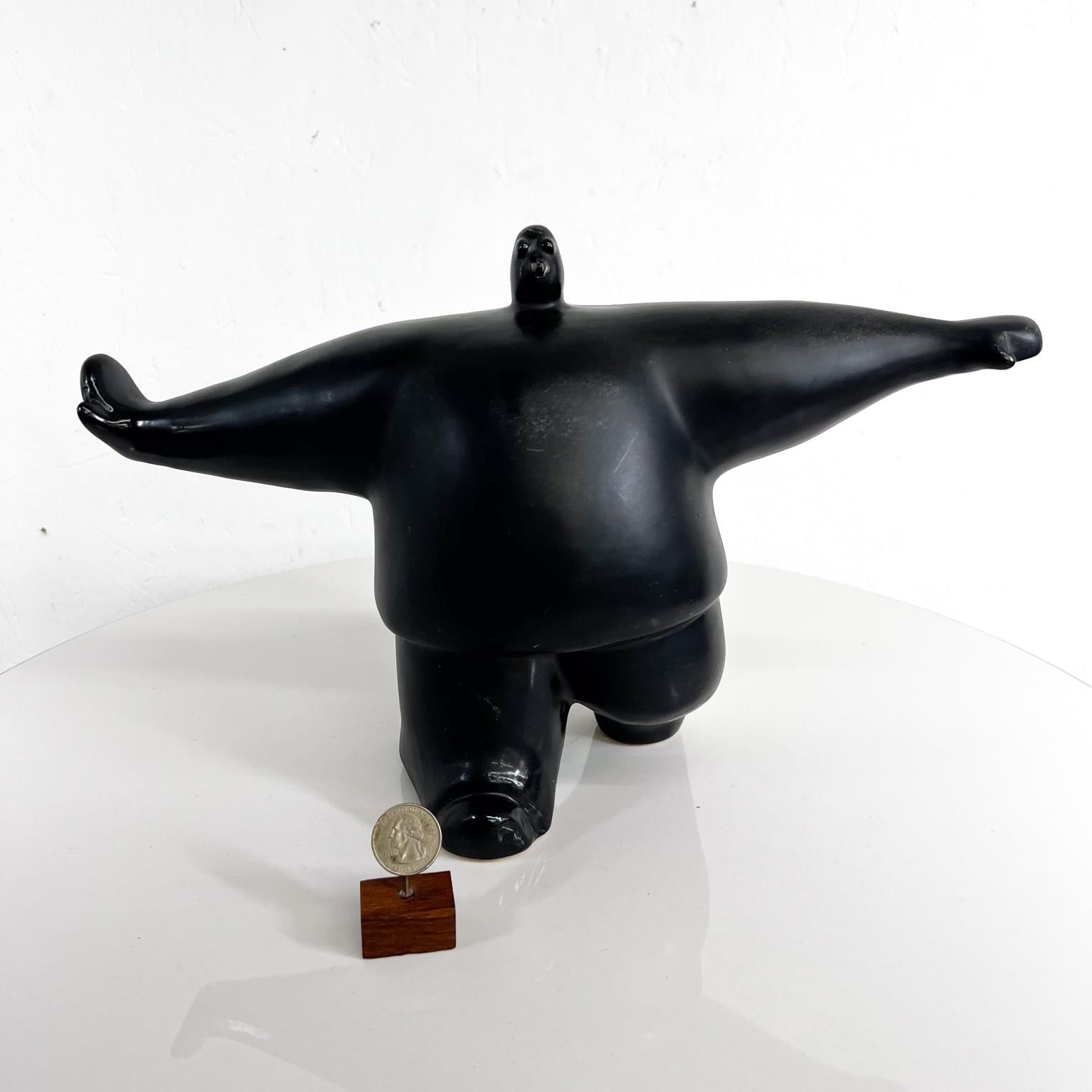 1990s Modern Art Style of Fernando Botero Exaggerated Ceramic Sculpture
14.75 w x 5 d x 9.5 h
Style resembles Boterismo
Unmarked
Original preowned vintage condition.
Refer to provided images.

