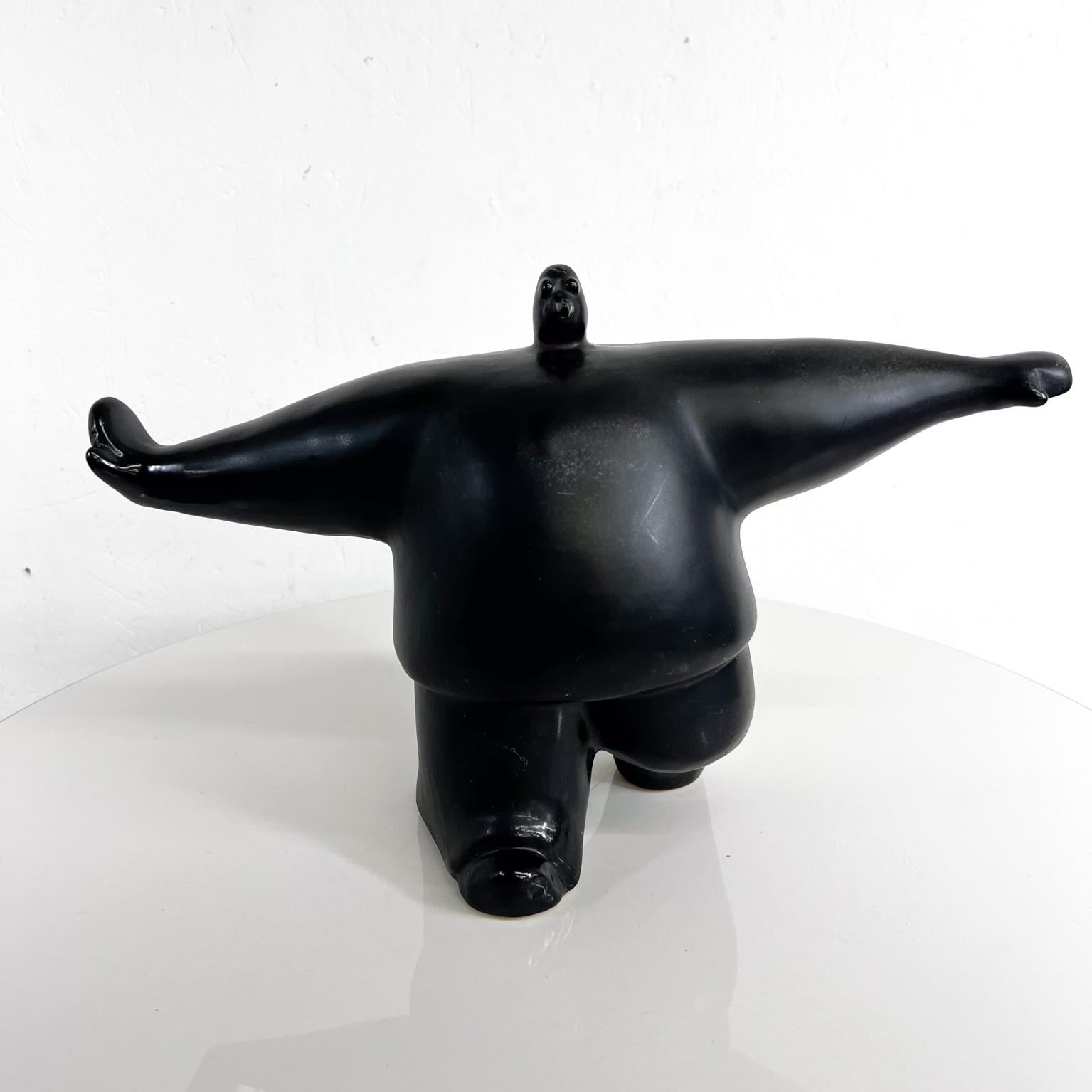 1990s Modern Art Style of Fernando Botero Exaggerated Ceramic Sculpture In Good Condition In Chula Vista, CA