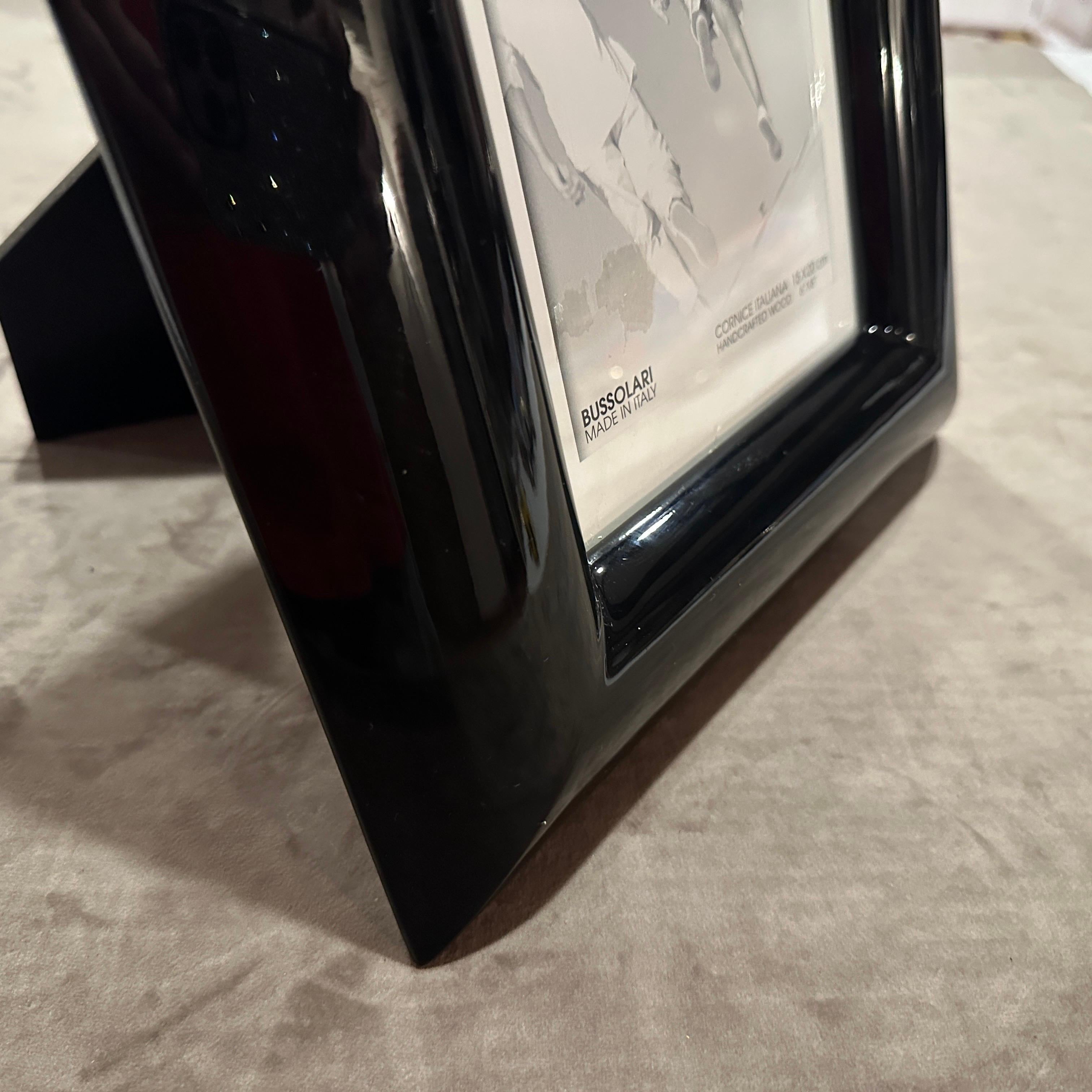 1990s Modern Black Lacquered Wood Italian Picture Frame by Bussolari For Sale 6