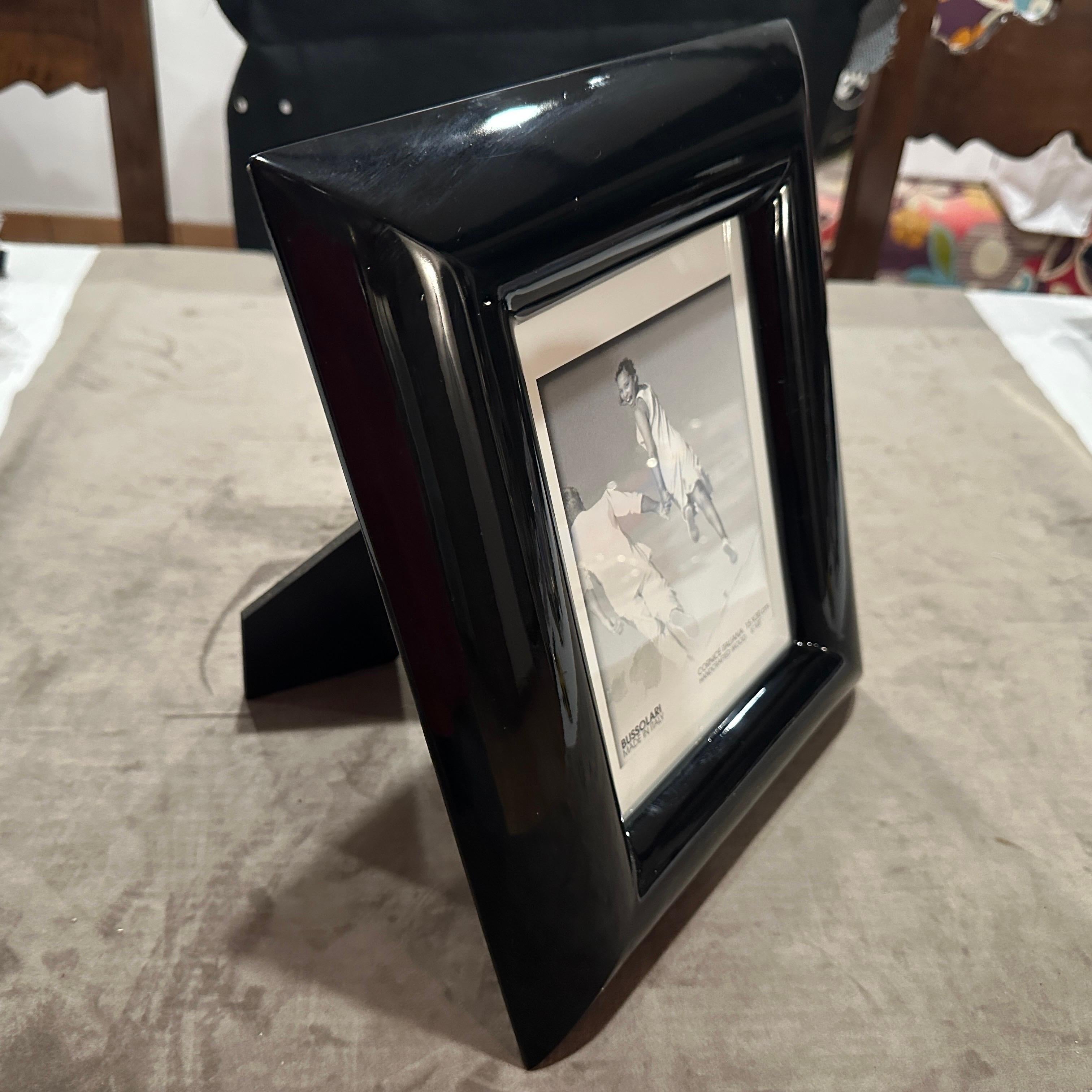 20th Century 1990s Modern Black Lacquered Wood Italian Picture Frame by Bussolari For Sale