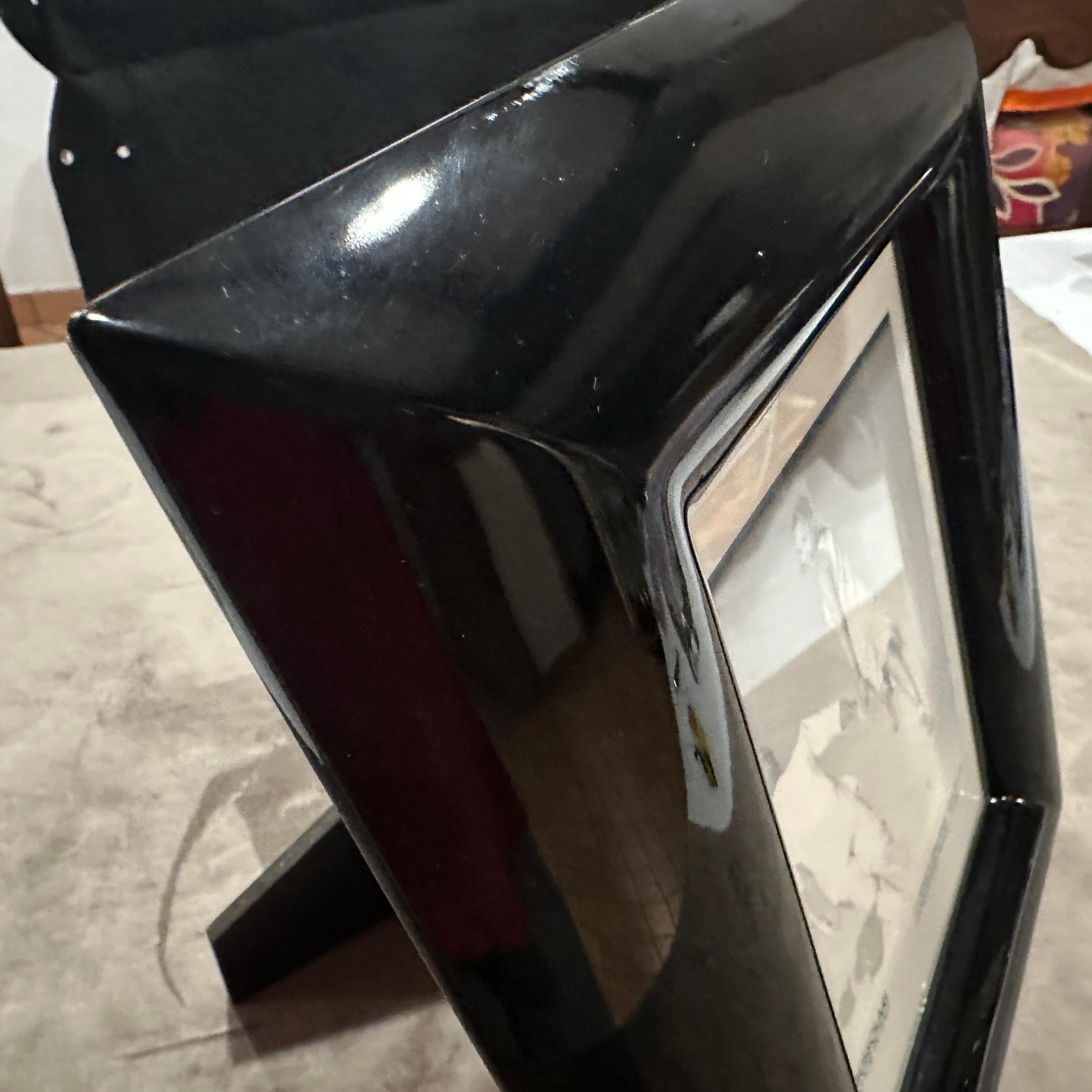 1990s Modern Black Lacquered Wood Italian Picture Frame by Bussolari For Sale 2