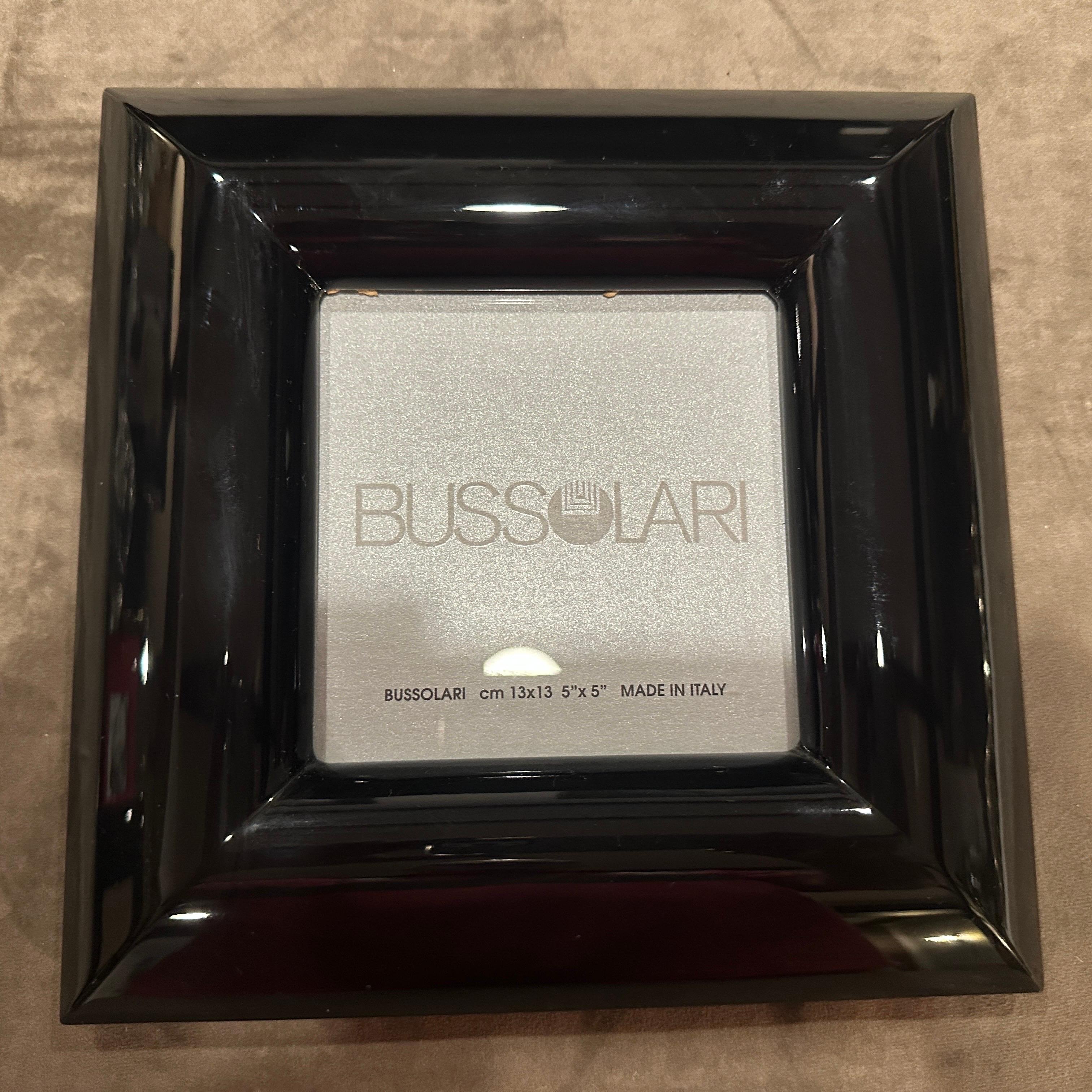 1990s Modern Black Lacquered Wood Italian Square Picture Frame by Bussolari For Sale 7