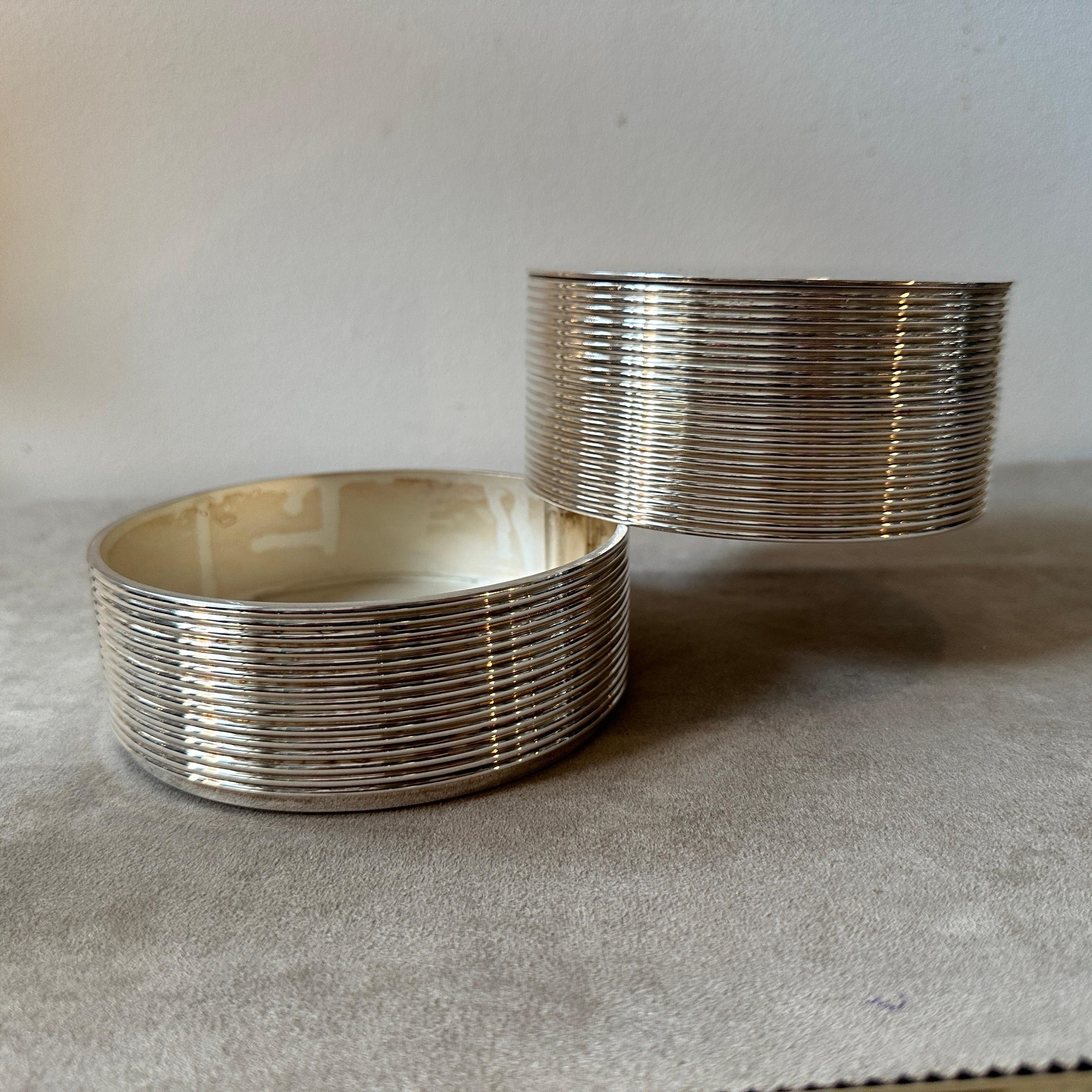 Moderne Boîte à bijoux française en métal argenté au design moderne des années 1990 par Christofle en vente