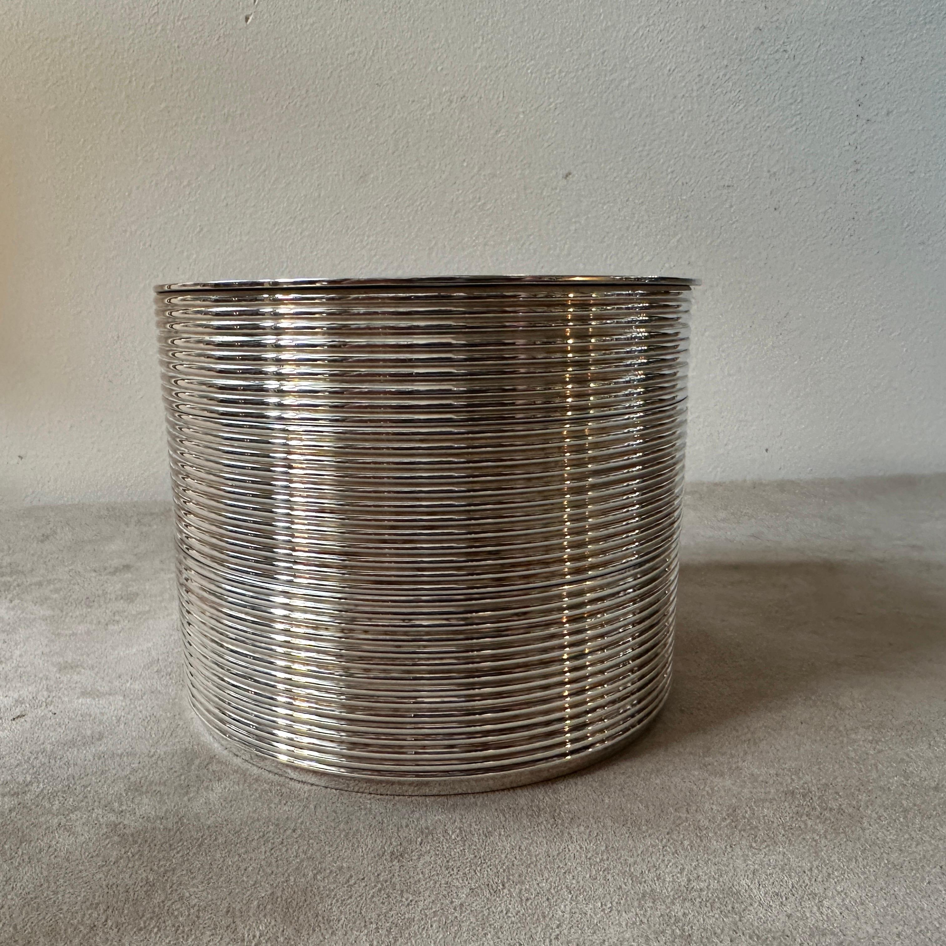 1990s Modern Design Silver Plated French Jewelry Box by Christofle For Sale 3