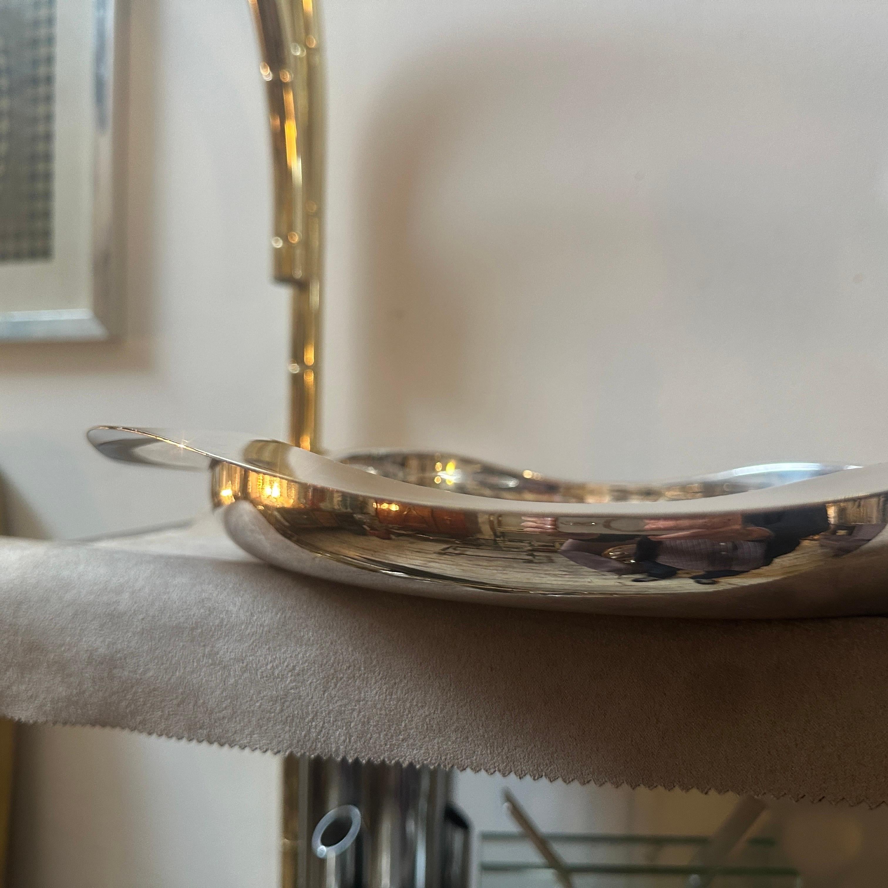 Centro de mesa italiano plateado de diseño moderno de los años 90 de Mesa en venta 2