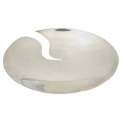 Centro de mesa italiano plateado de diseño moderno de los años 90 de Mesa