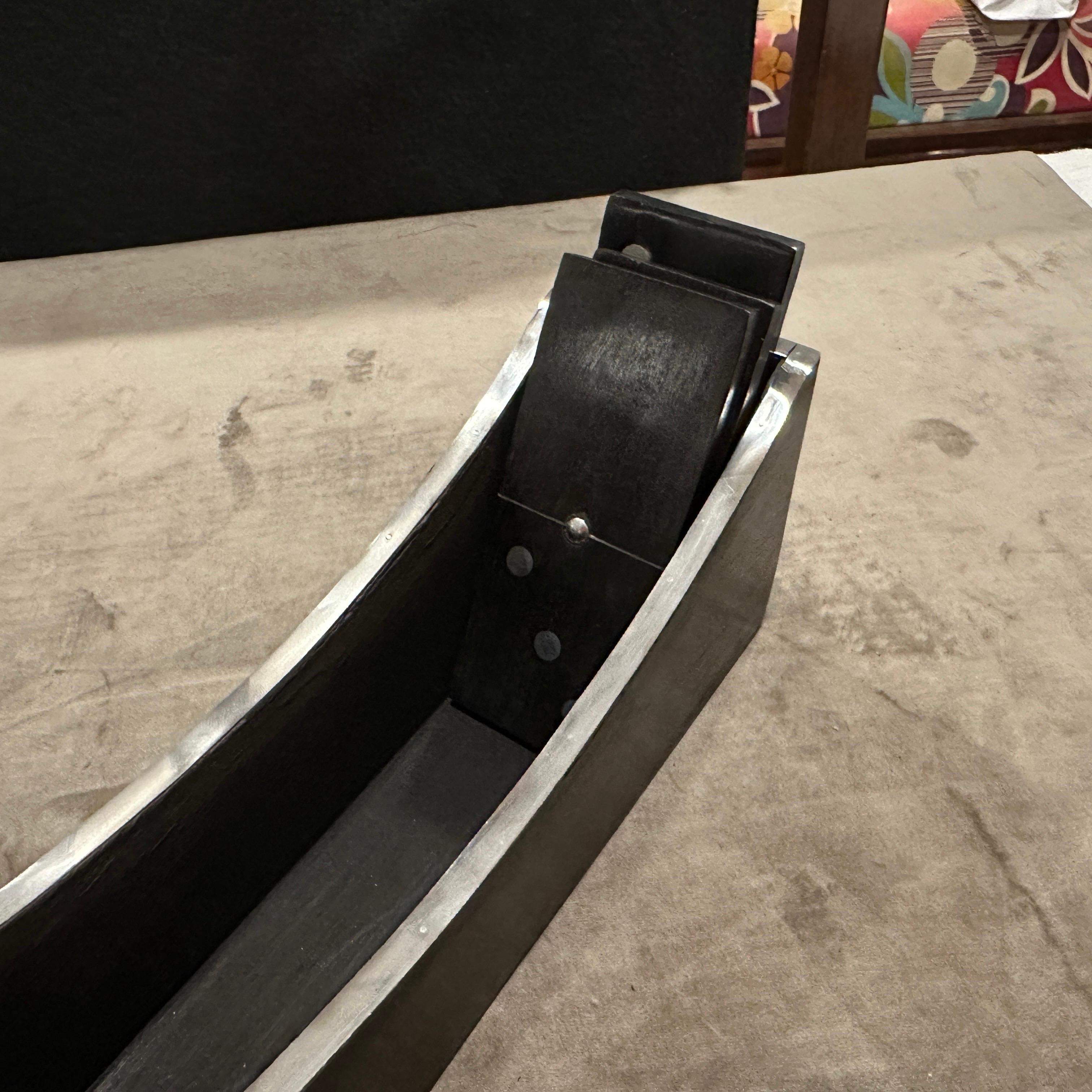 XX secolo Gioco del domino italiano moderno e di lusso degli anni '90 in Wood e placcato in argento in vendita