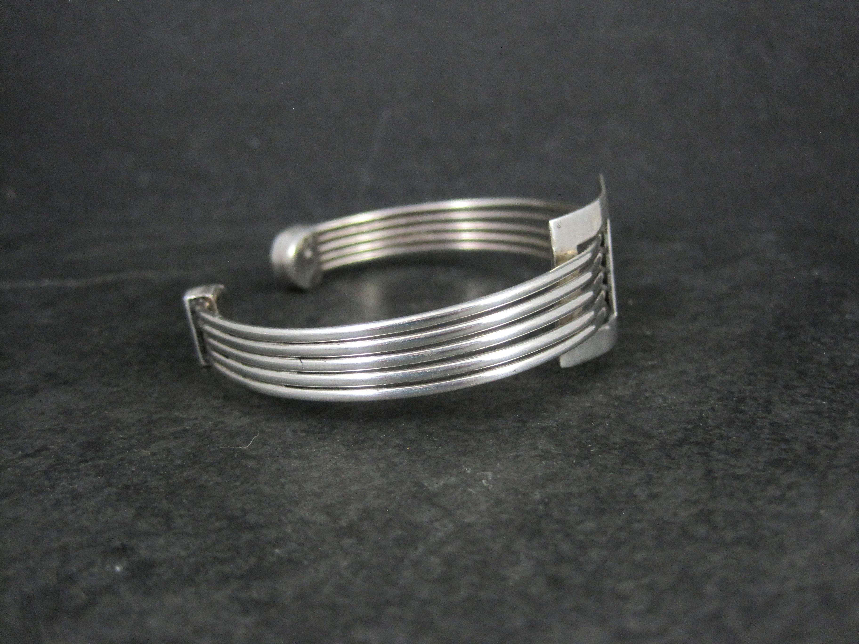 Women's or Men's 1990s Modern Sterling Silver Cuff Bracelet 7 Inches For Sale