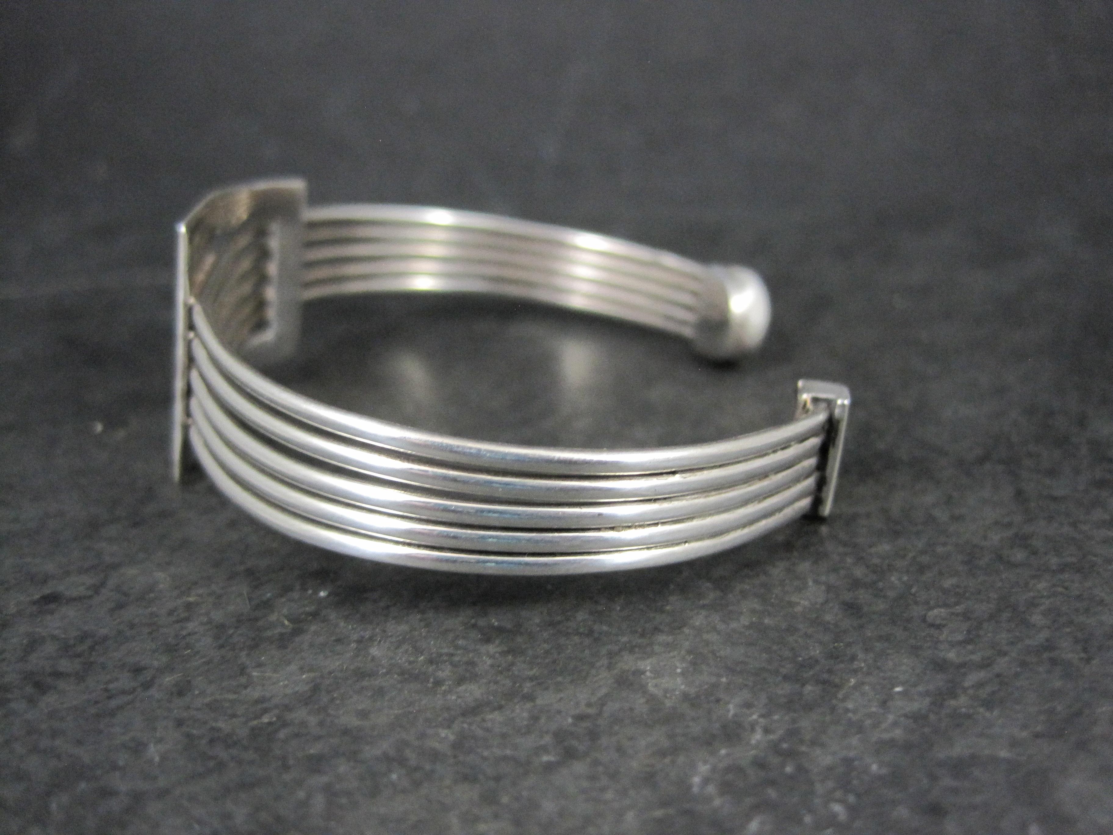 1990s Modern Sterling Silver Cuff Bracelet 7 Inches For Sale 2