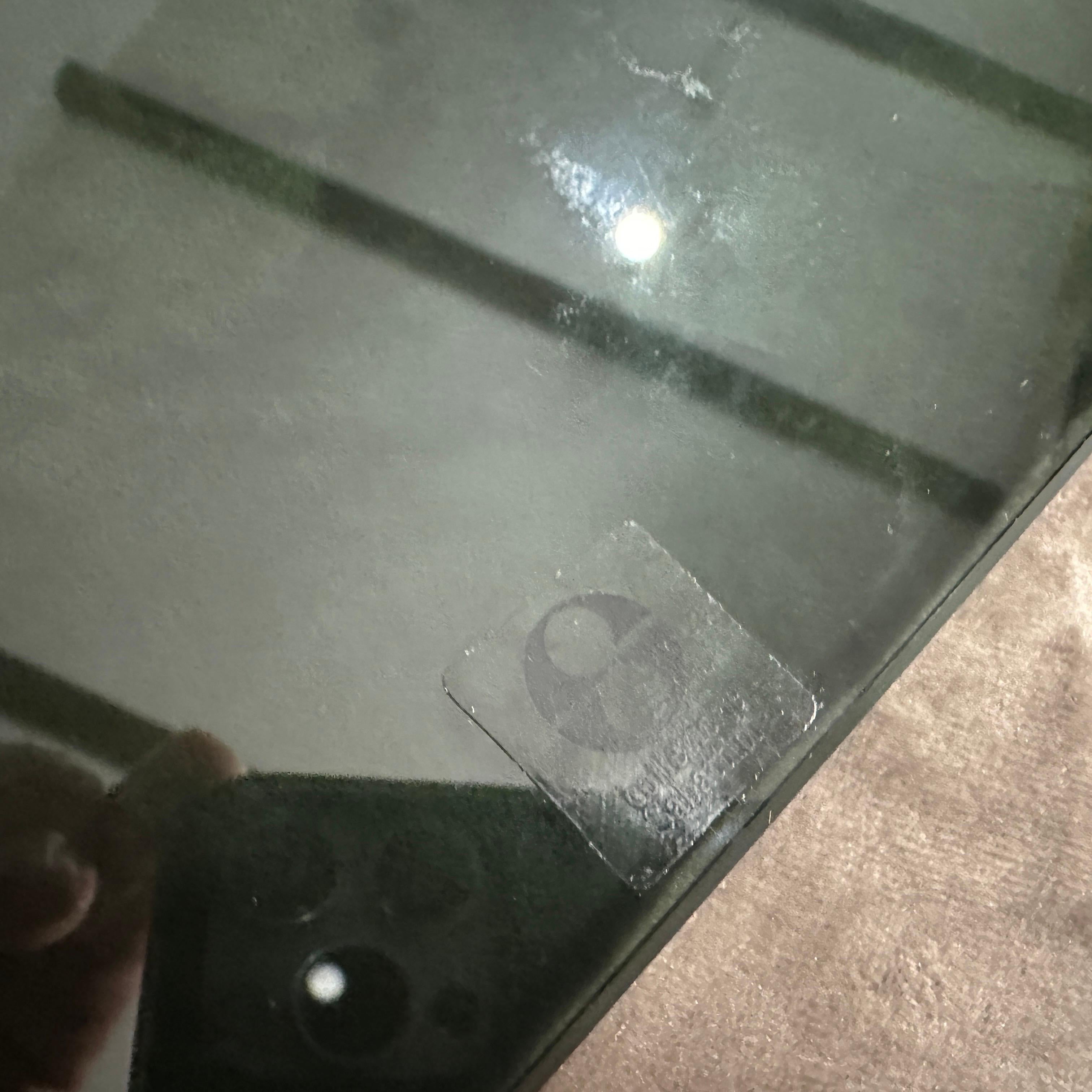 1990s Modernist Lino Sabattini Silver Plated and Dark Grey Glass Serving Tray 3