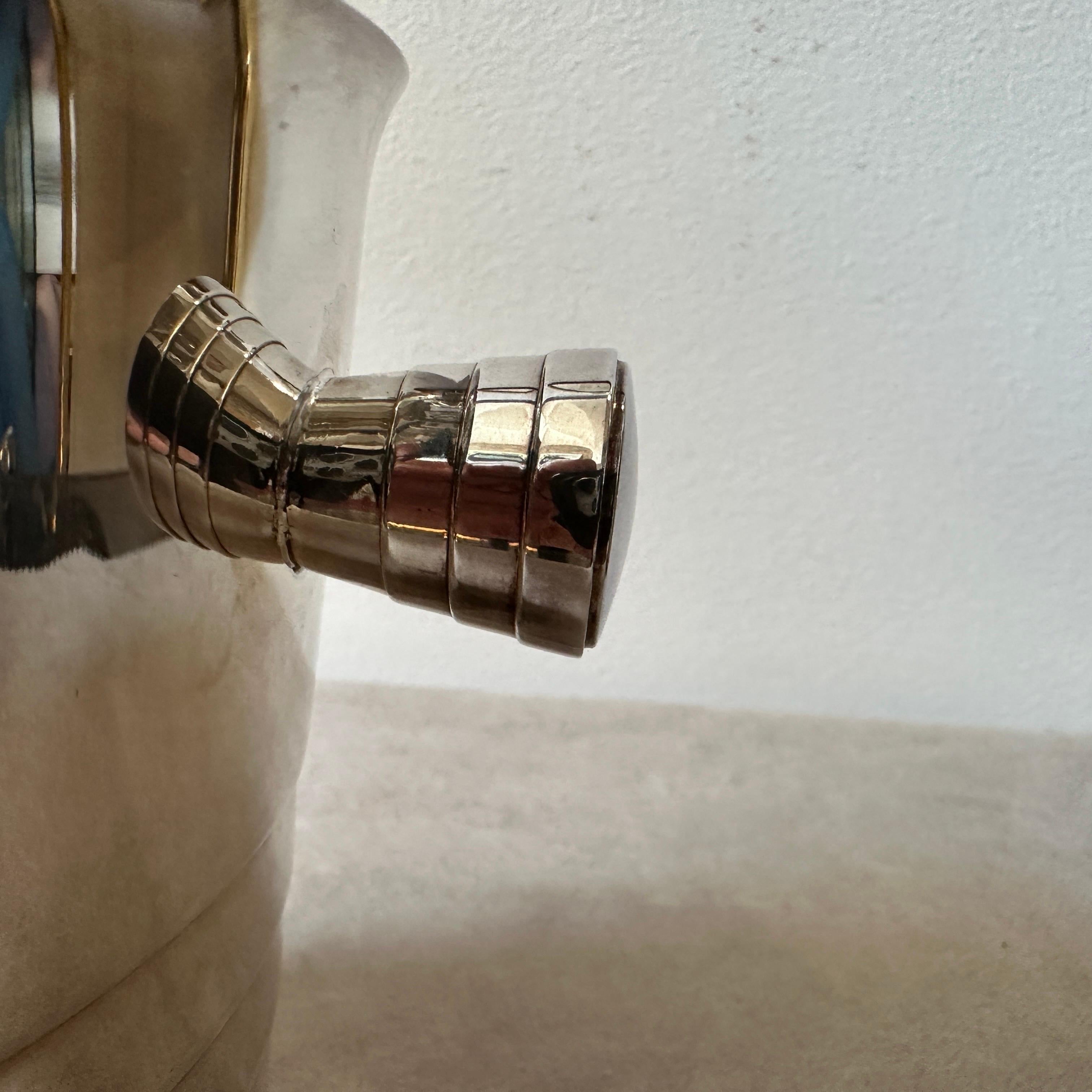 20th Century 1990s Modernist Silver Plated French Ice Bucket by Christofle For Sale
