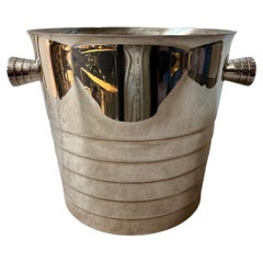 1990s Modernist Silver Plated French Ice Bucket by Christofle