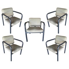 1990s Modernist Tubular Steel Armchair by Kinetics, Set of 5