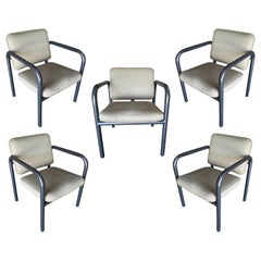 1990s Modernist Tubular Steel Armchair by Kinetics, Set of 5