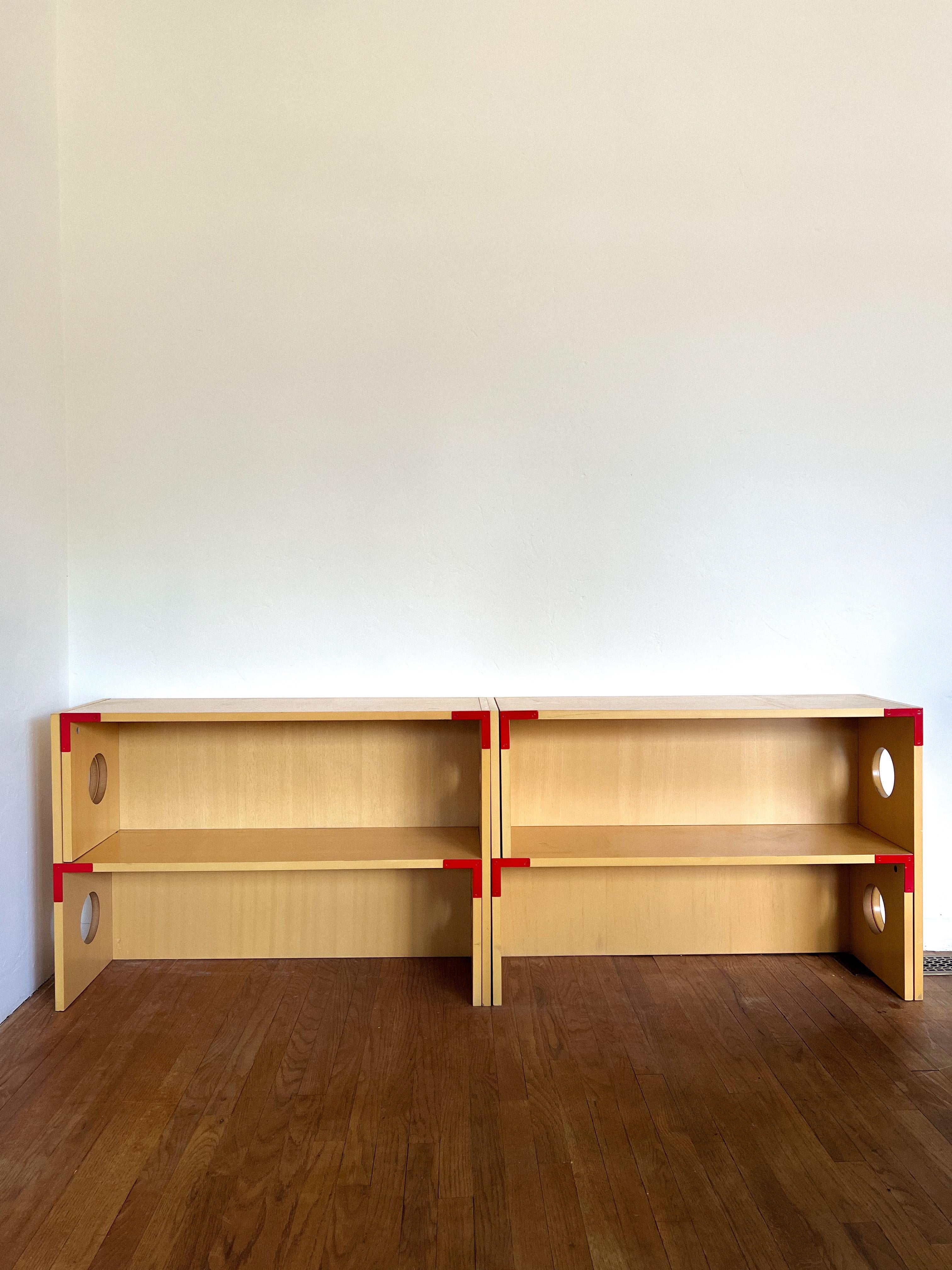 Estantería modular postmoderna de abedul de los años 90 al estilo de Philippe Starck en venta 4