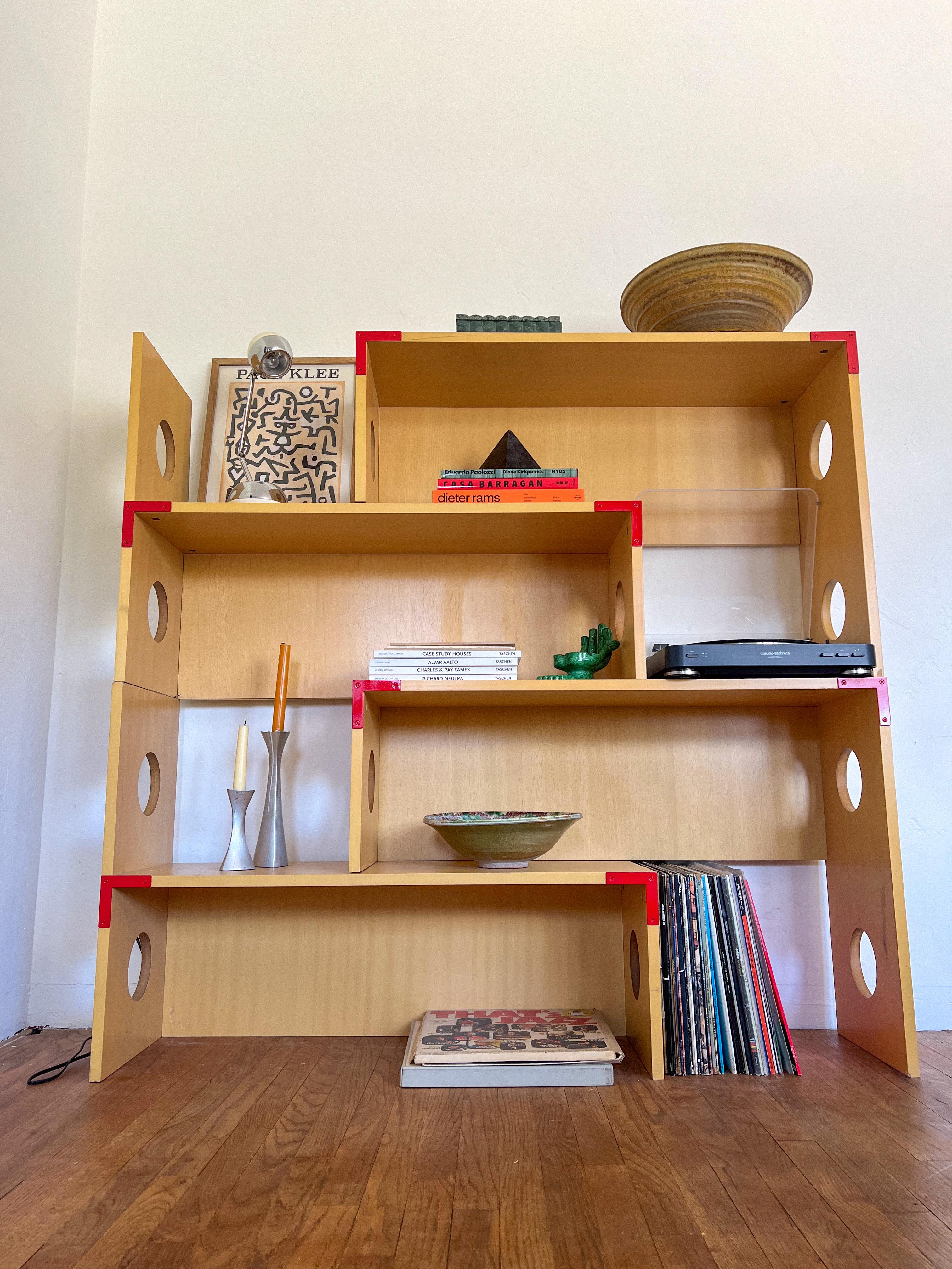 Estantería modular postmoderna de abedul de los años 90 al estilo de Philippe Starck Metal en venta