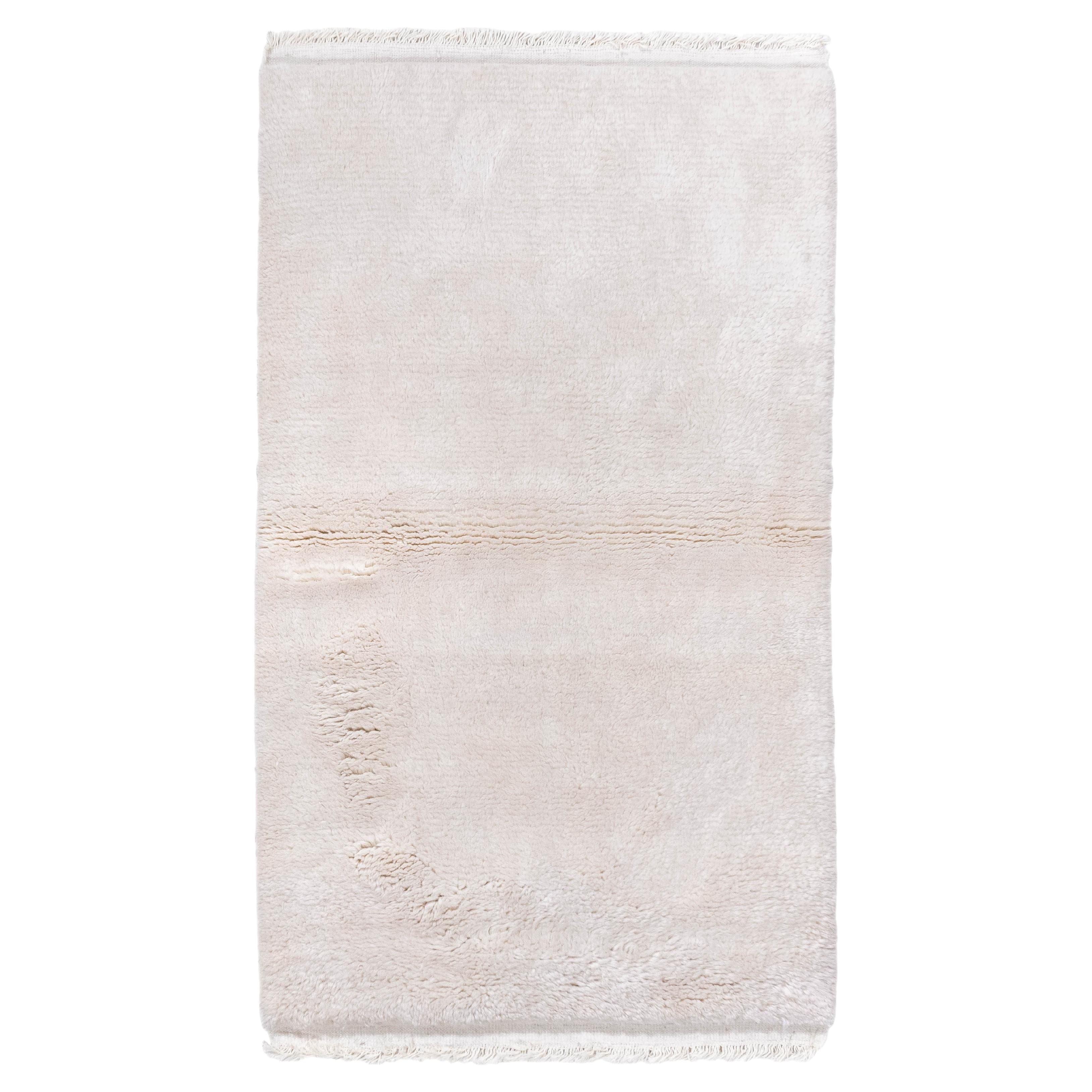 1990s Mohair Shag Rug in Oasis White