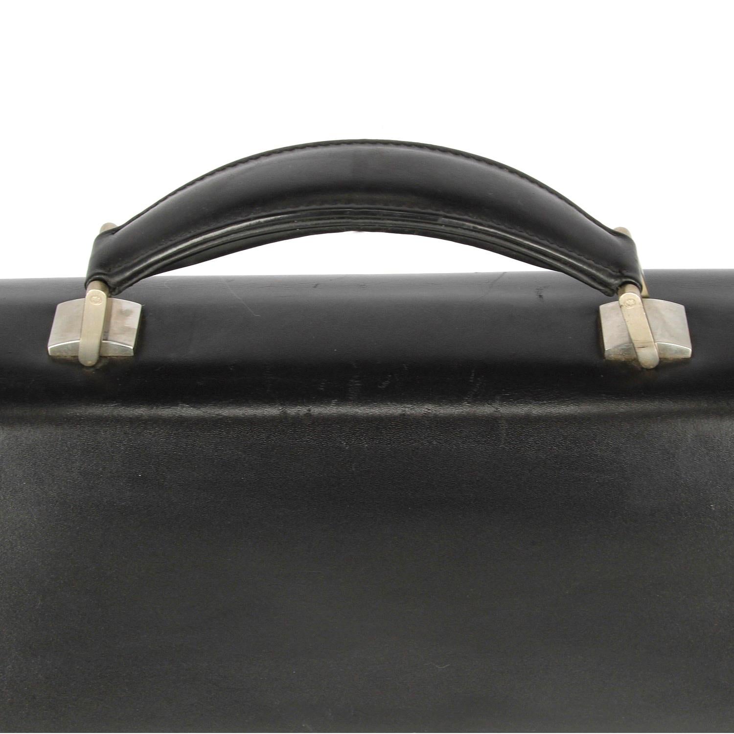 1990s Montblanc Black Leather Briefcase In Excellent Condition In Lugo (RA), IT