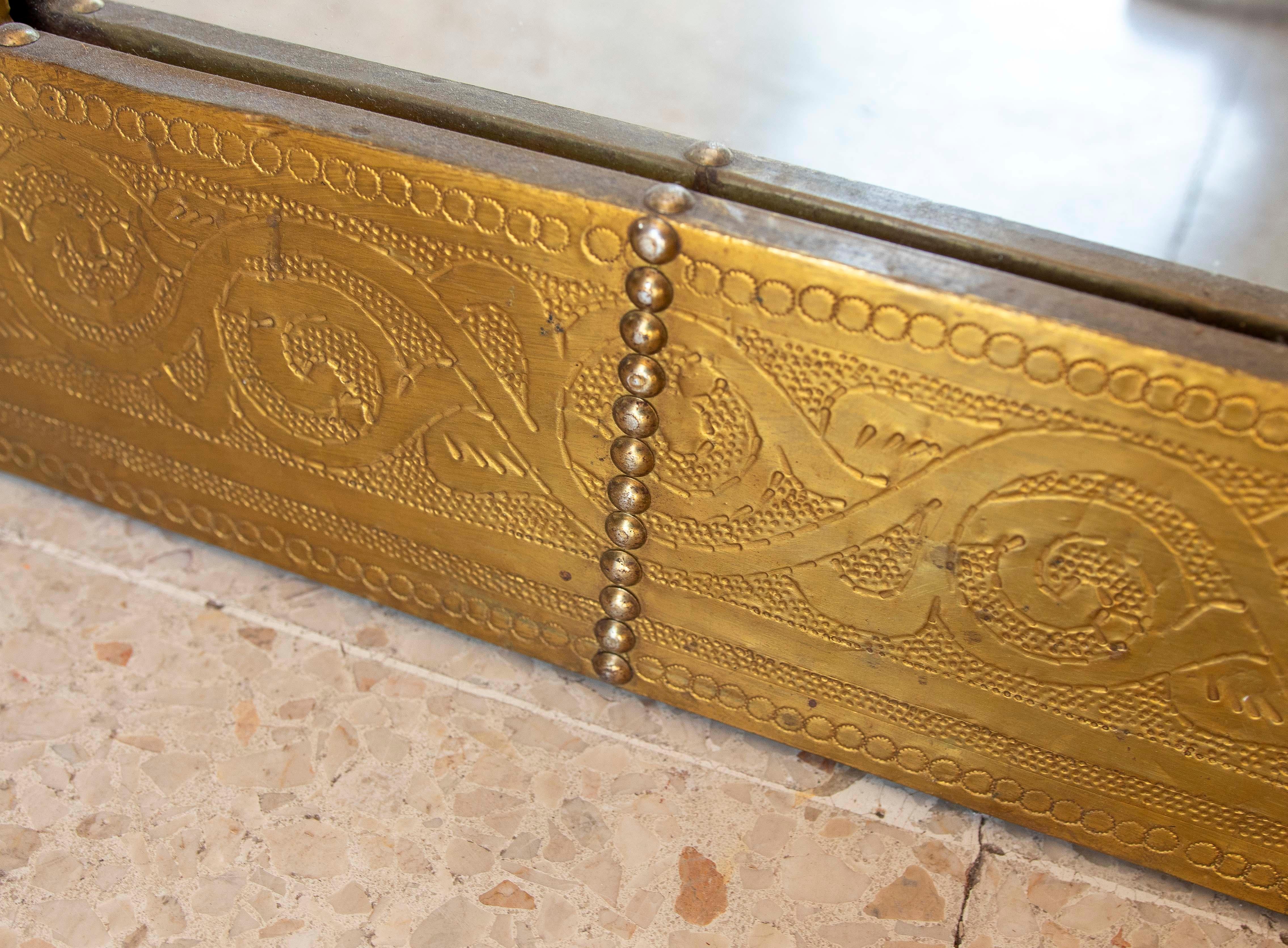1990s Moorish Syle Gilded Metal Wall Mirror For Sale 8