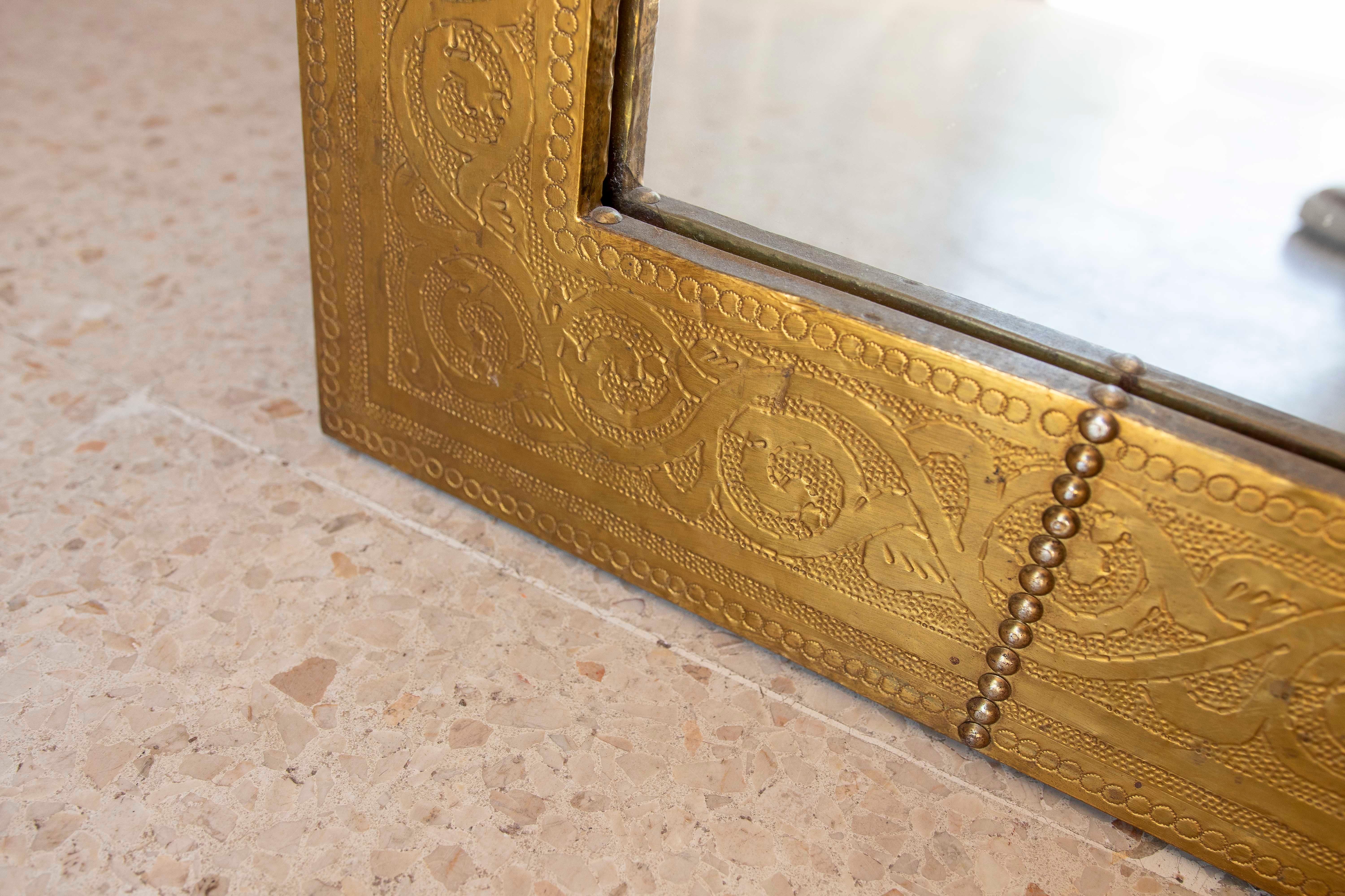 1990s Moorish Syle Gilded Metal Wall Mirror For Sale 10