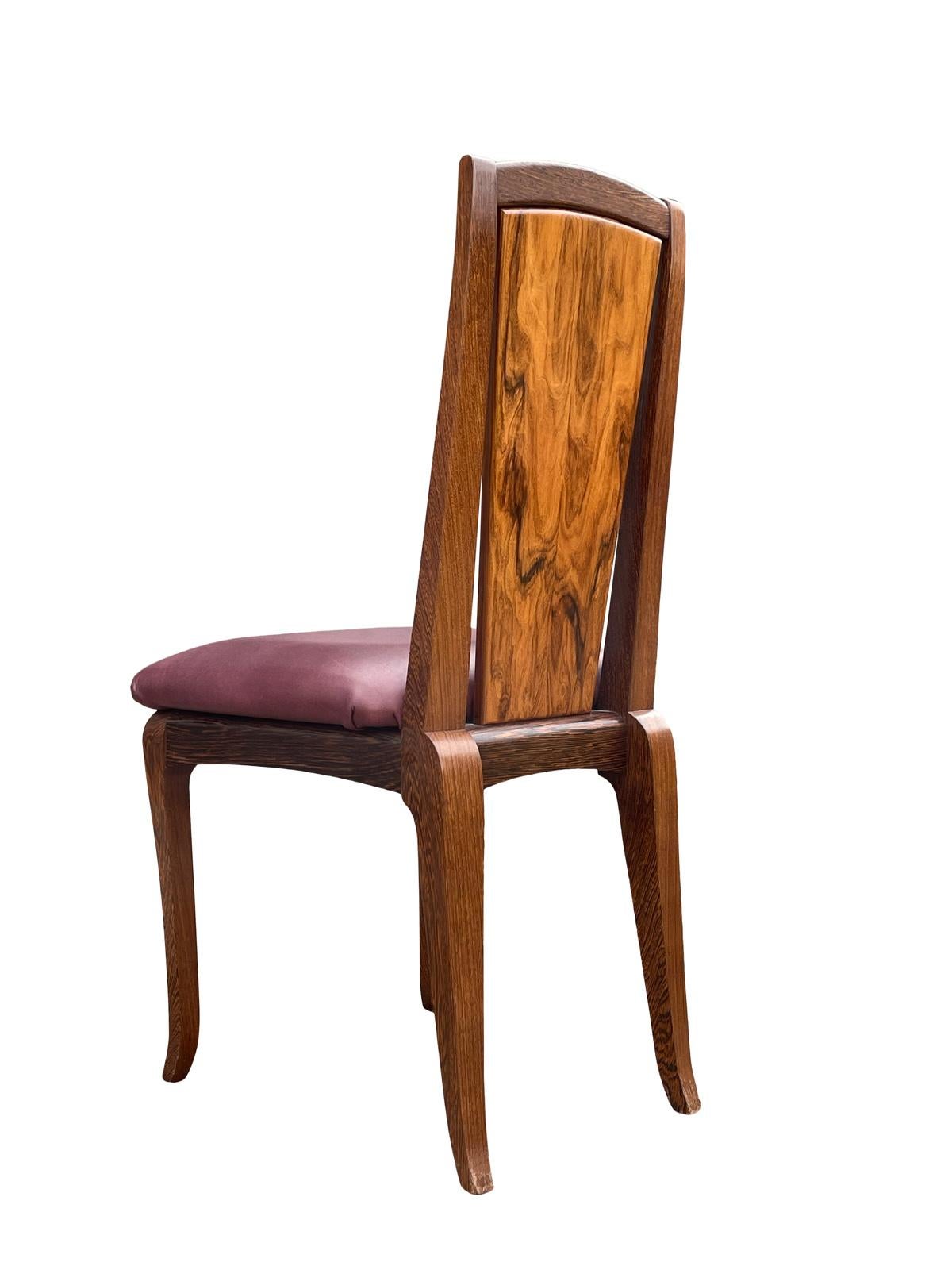1990s Morado Rosewood & Leather Dining Chairs in the Manner of Nakashima In Excellent Condition In Bensalem, PA