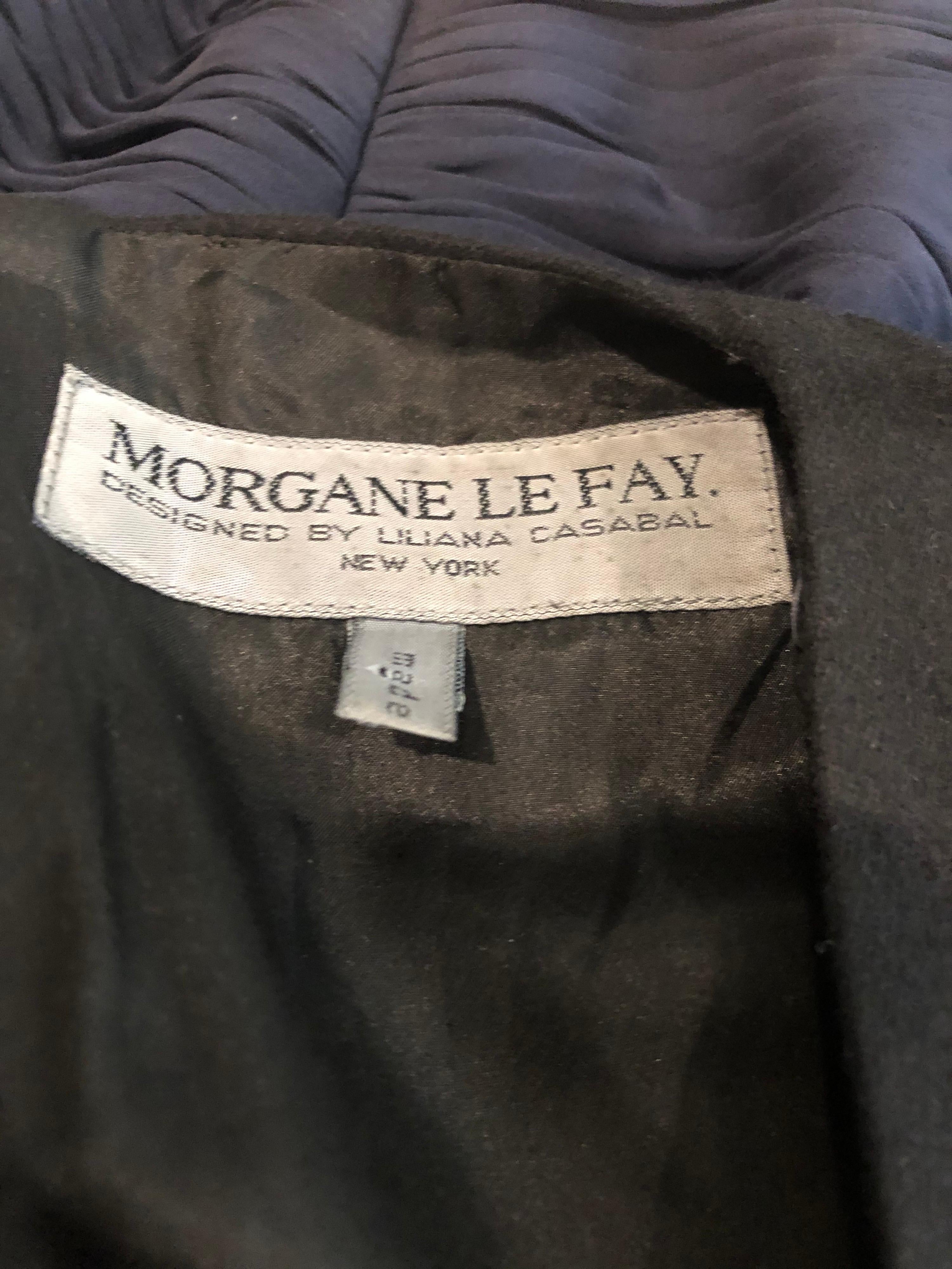 1990er Morgan Le Fay by Liliana Casbal Minimalistisches Vintage-Kleid aus schwarzer Wolle aus den 90ern (Schwarz) im Angebot