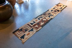 1990s, Moroccan Hand-Stitched Raffia Fabric with Geometrical Shapes