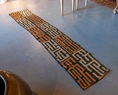 1990s Moroccan Hand-Stitched Raffia Fabric with Geometrical Shapes