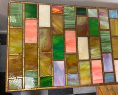 1990s Mosaic Glass Top Table with Iron Base