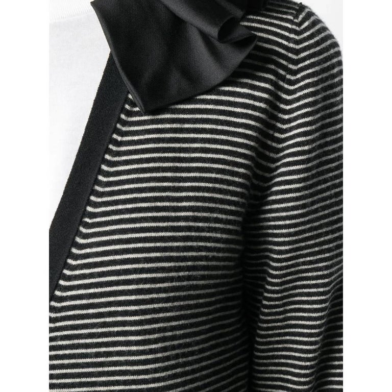 1990s Moschino Black And White Cardigan For Sale at 1stDibs