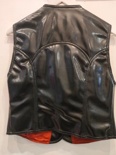 1990s Moschino black faux patent leather best size 46