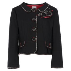 Vintage 1990s Moschino Black Jacket With Patches