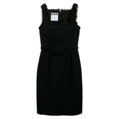 1990s Moschino Black Short Lace Dress