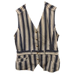 1990s Moschino blue and white stripes cotton size 44 vest