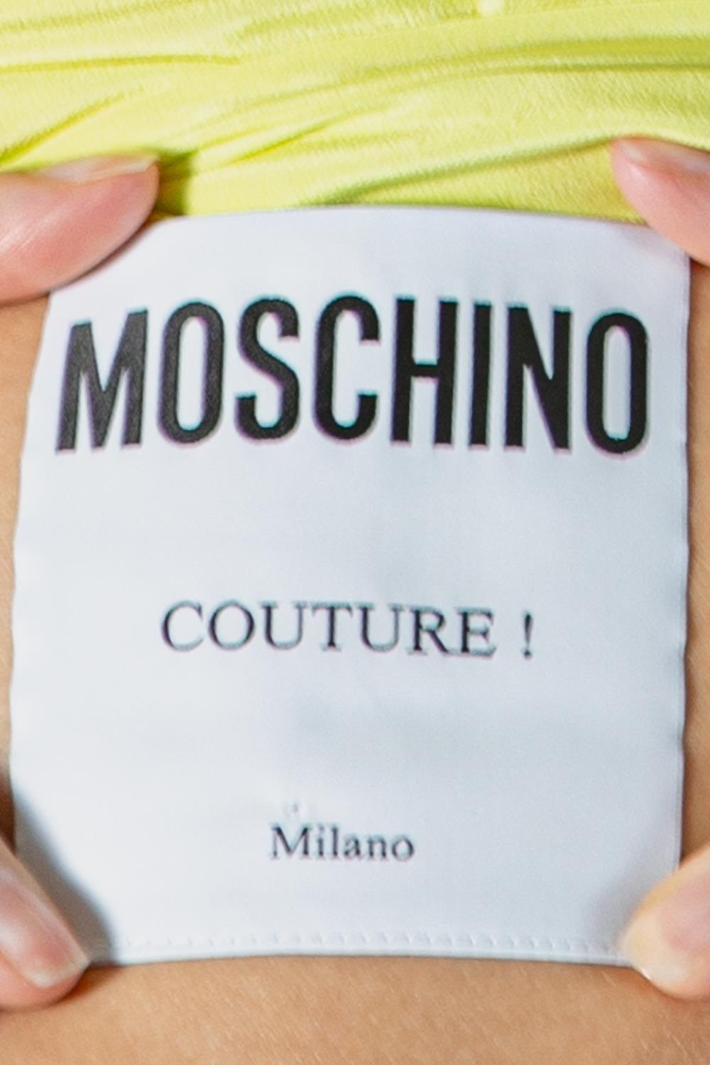 1990S Moschino Bright Lime Green Rayon & Silk Cocktail Dress For Sale 6