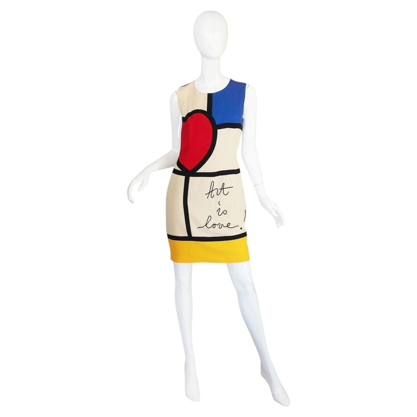 Met Museum Moschino Cheap and Chic 1990 Vintage Women's Art Is Love Mini Dress