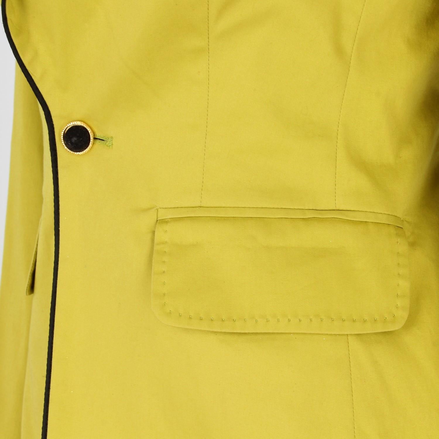 Yellow 1990s Moschino Cheap and Chic Acid Green Jacket