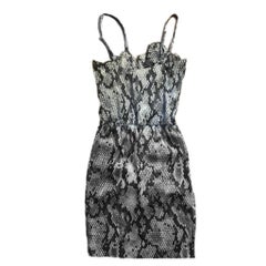 1990s Moschino Cheap and Chic Animal Print Chiffon Silk Mini Dress