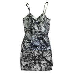 Moschino Cheap and Chic - Mini robe en mousseline de soie imprimée animal des années 1990