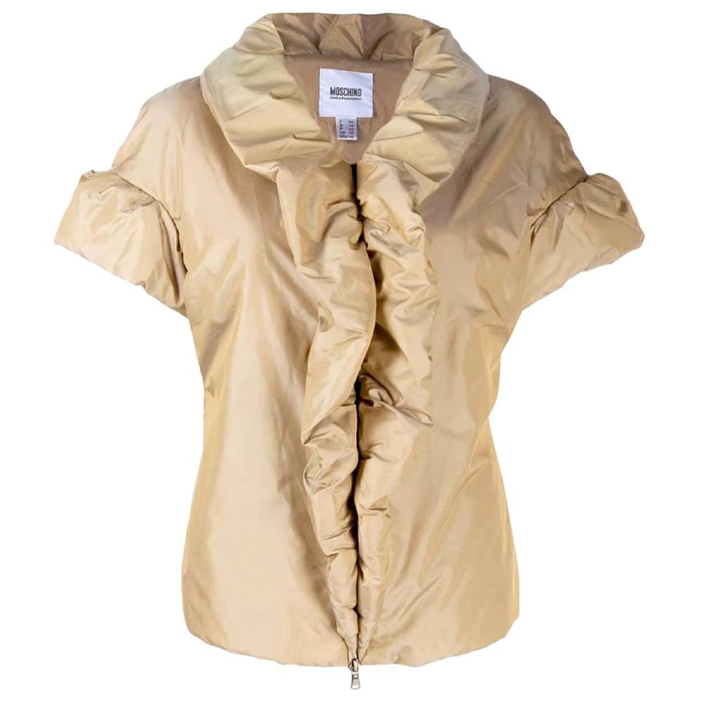 1990s Moschino Cheap and Chic Beige Padded Jacket