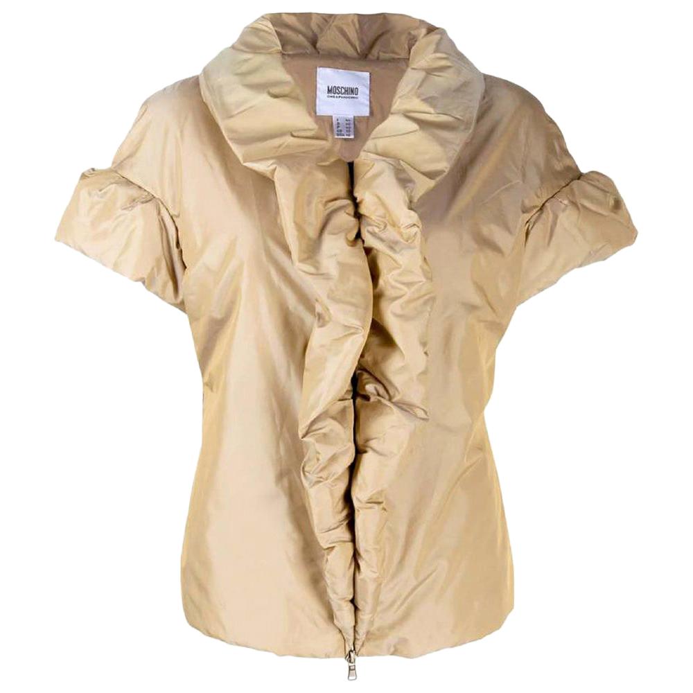 1990s Moschino Cheap and Chic Beige Padded Jacket