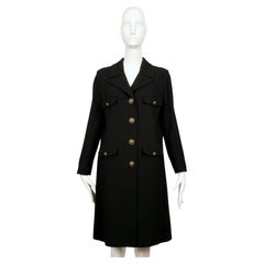 Moschino Cheap and Chic anni '90, cappotto militare in lana nera