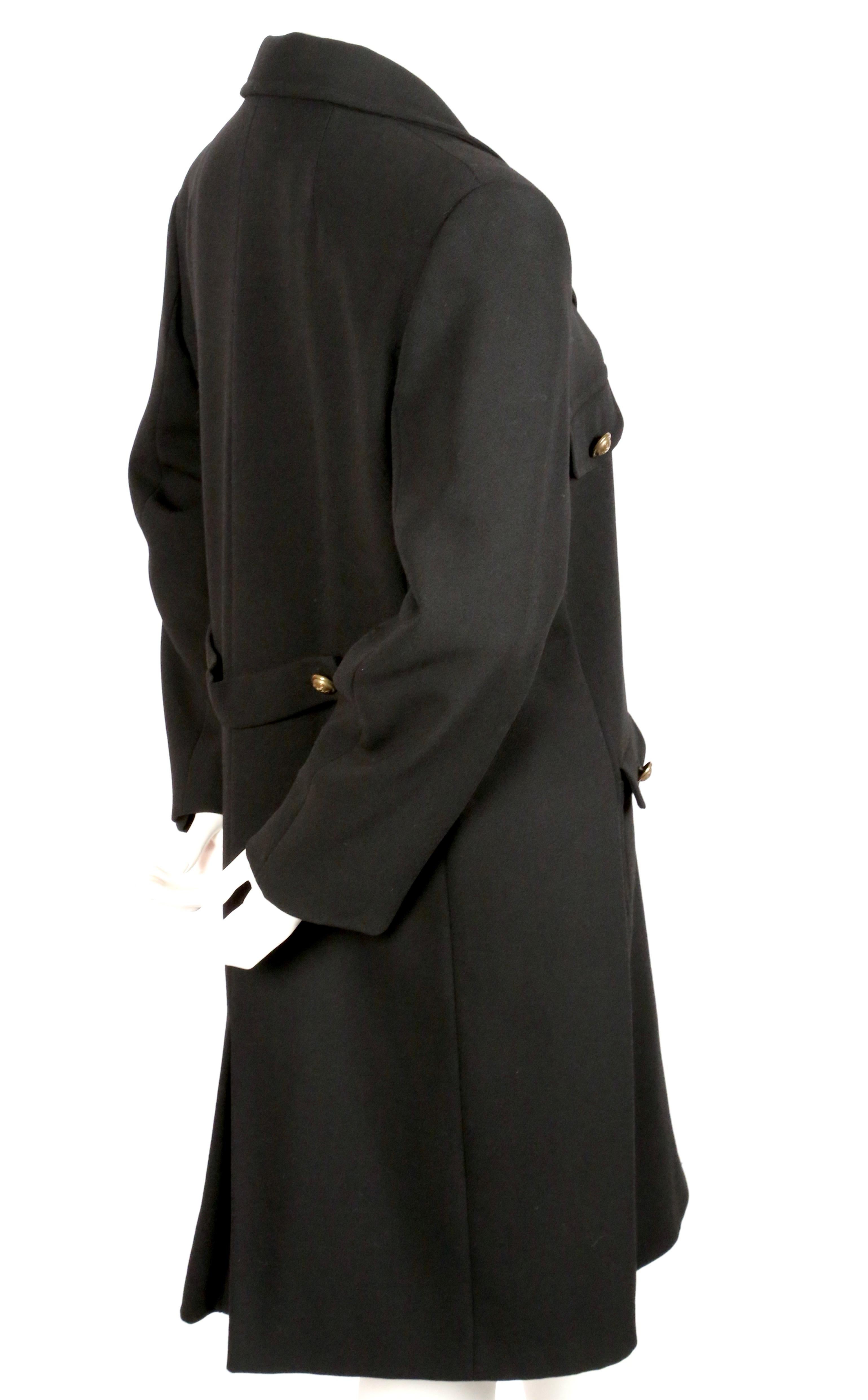 1990's MOSCHINO Cheap and Chic black wool military coat  In Good Condition For Sale In San Fransisco, CA