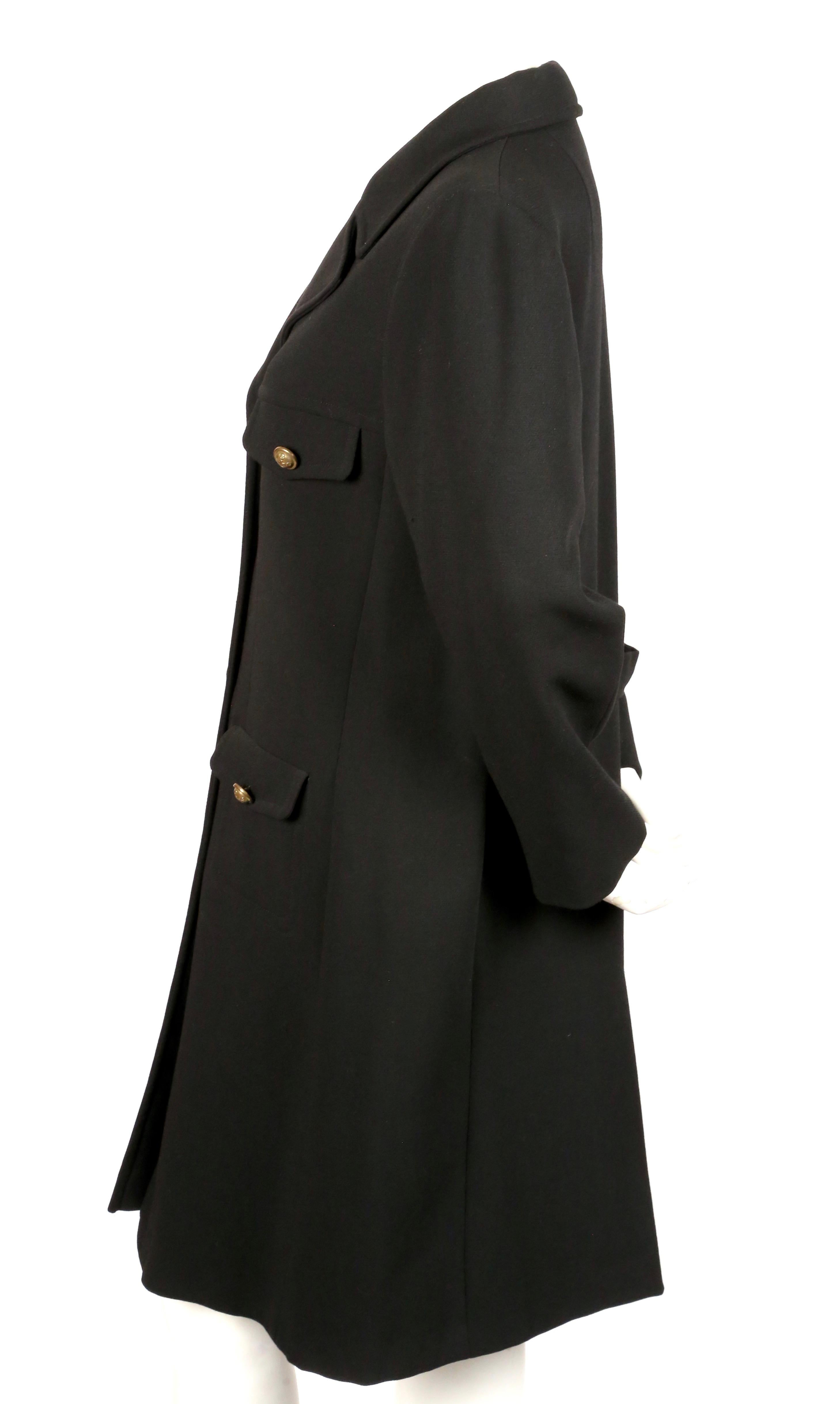 Women's or Men's 1990's MOSCHINO Cheap and Chic black wool military coat  For Sale