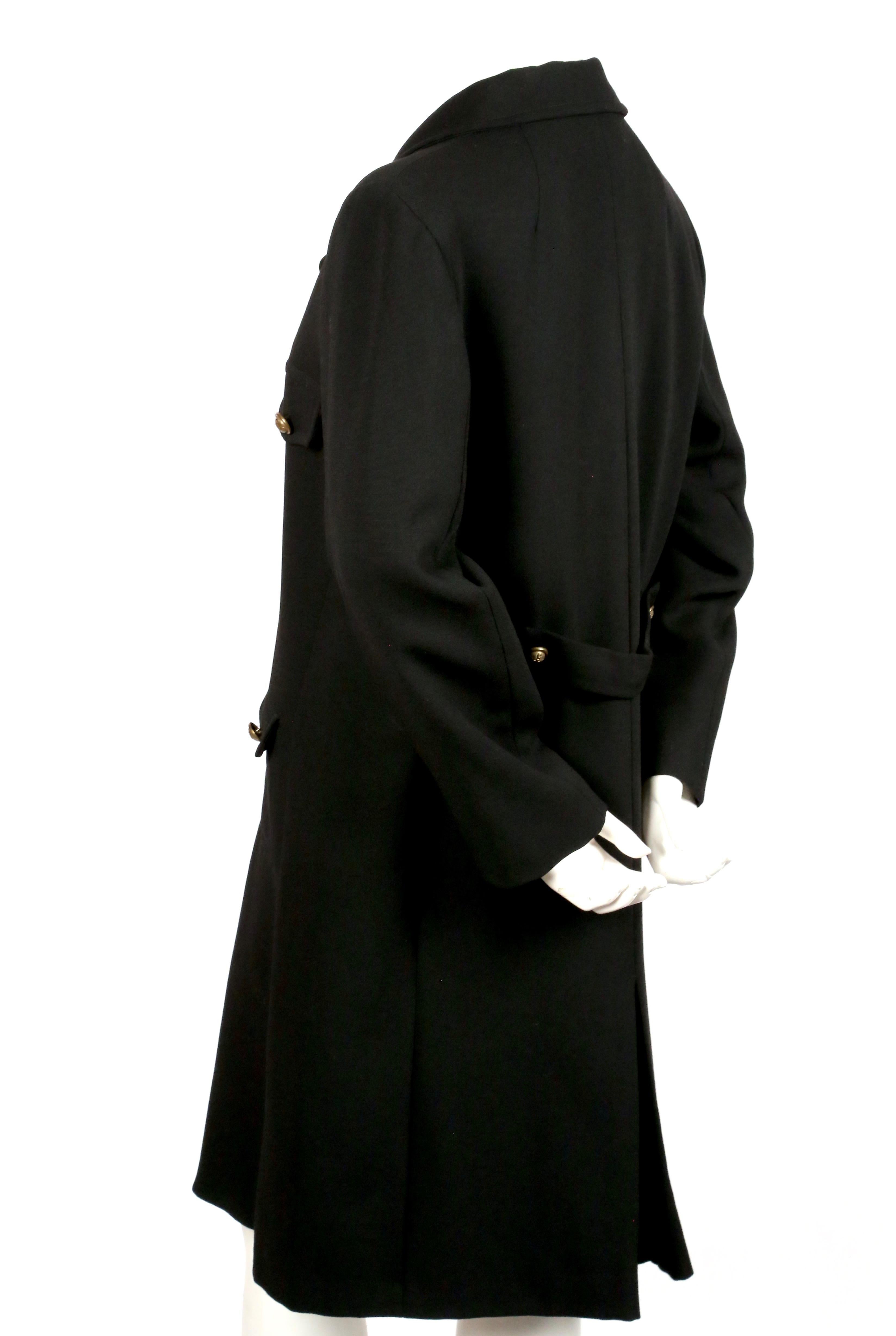 Manteau militaire MOSCHINO Cheap and Chic en laine noire (années 1990) Unisexe en vente