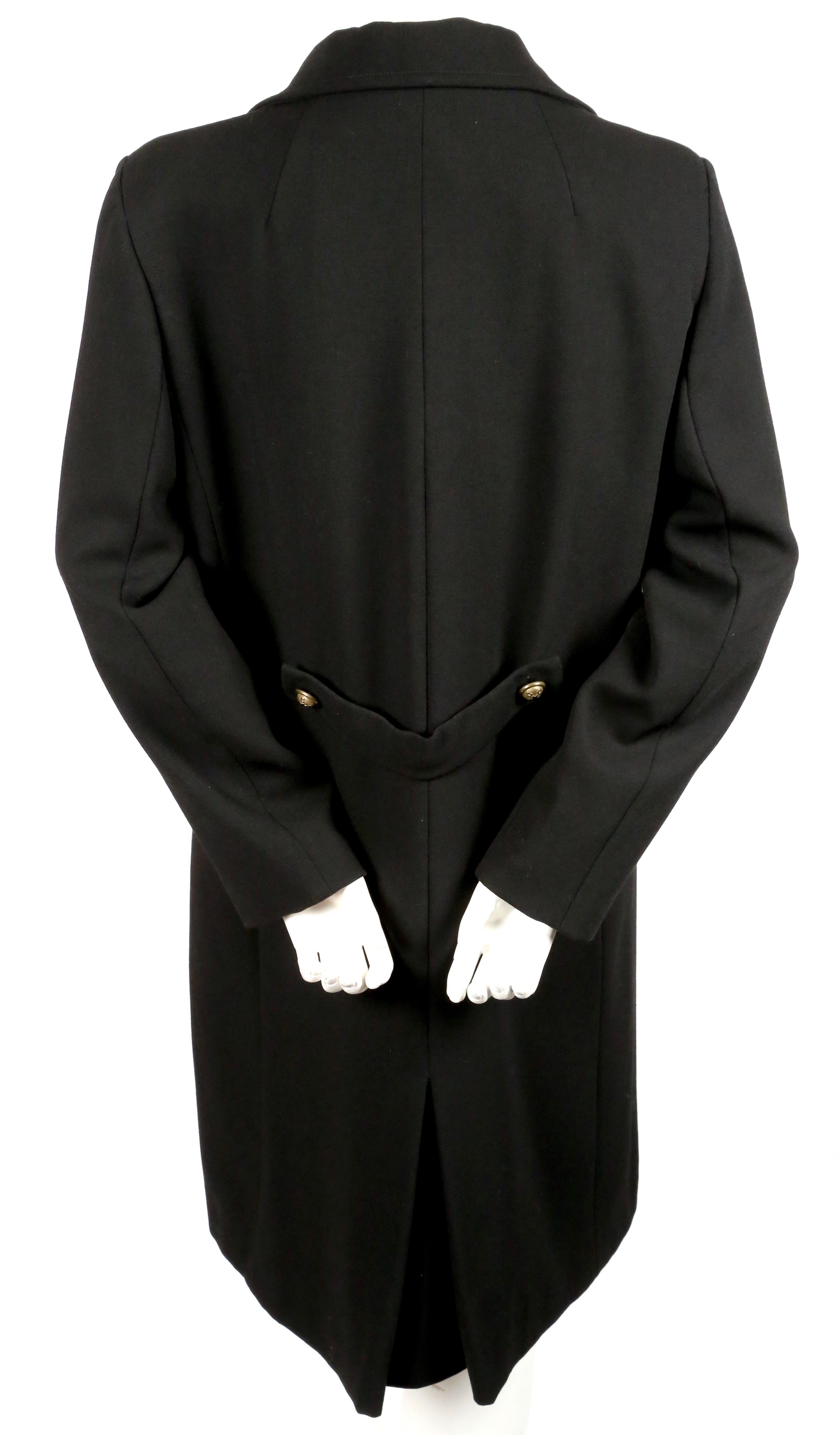 Manteau militaire MOSCHINO Cheap and Chic en laine noire (années 1990) en vente 1