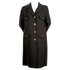 1990's MOSCHINO Cheap and Chic black wool military coat